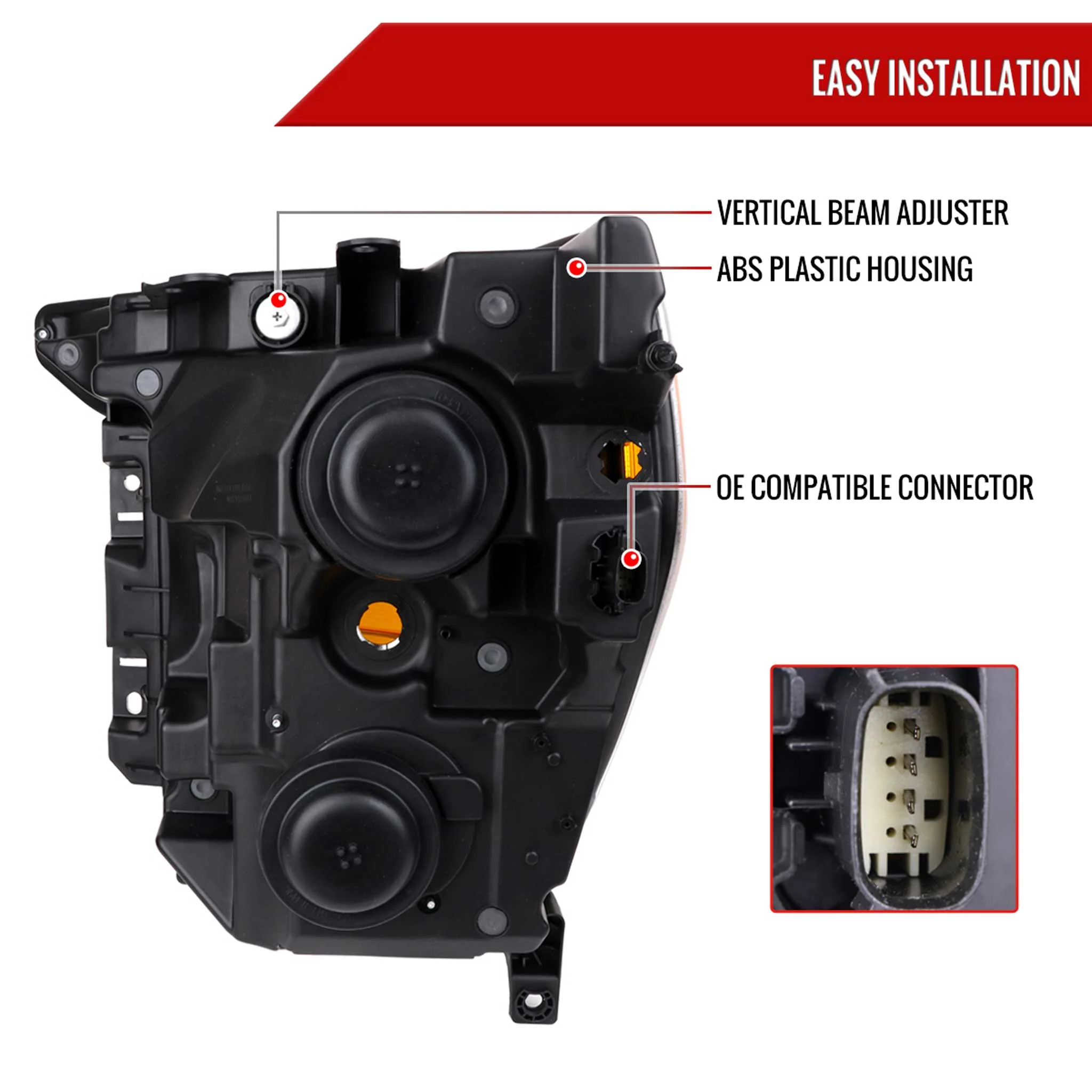 For Ford F-150 2021-2023 Factory Style Headlight Matte Black Housing Clear Lens Passenger Side Only - Image 7