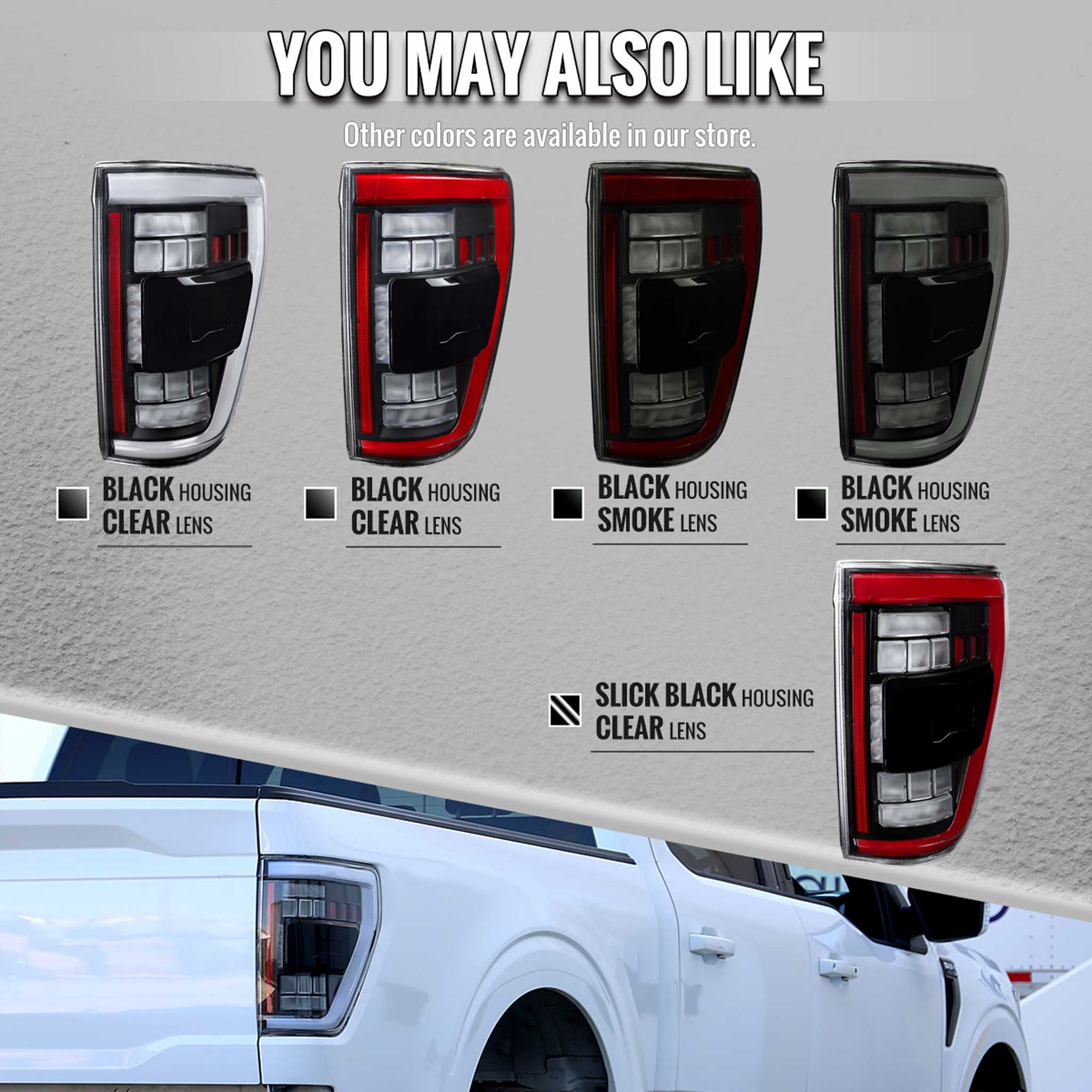 For Ford F-150 2021-2023 Ful LED Tail Light Black Housing Smoked Lens - Image 6