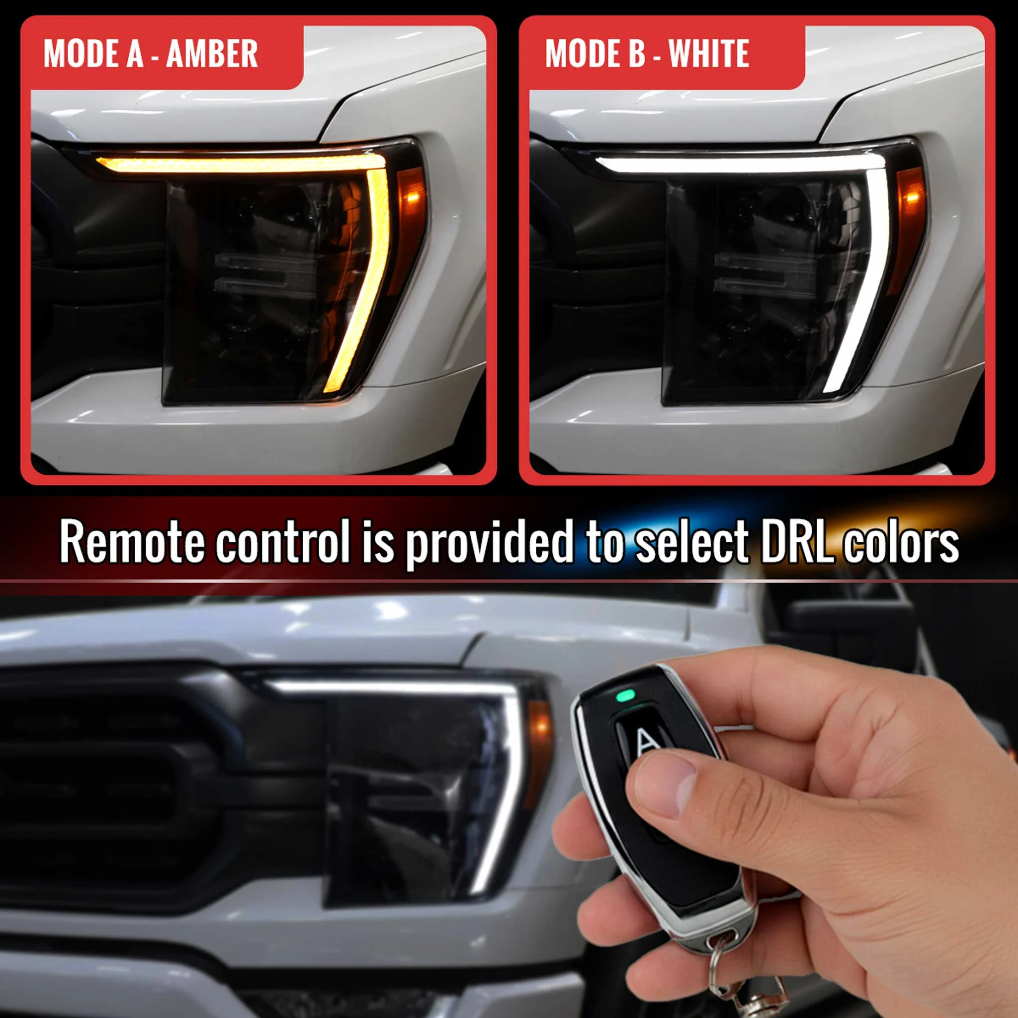 For Ford F-150 2021-2023 Full LED Projector Headlights Sequential DRL Chrome Clear Halogen Fit - Image 7