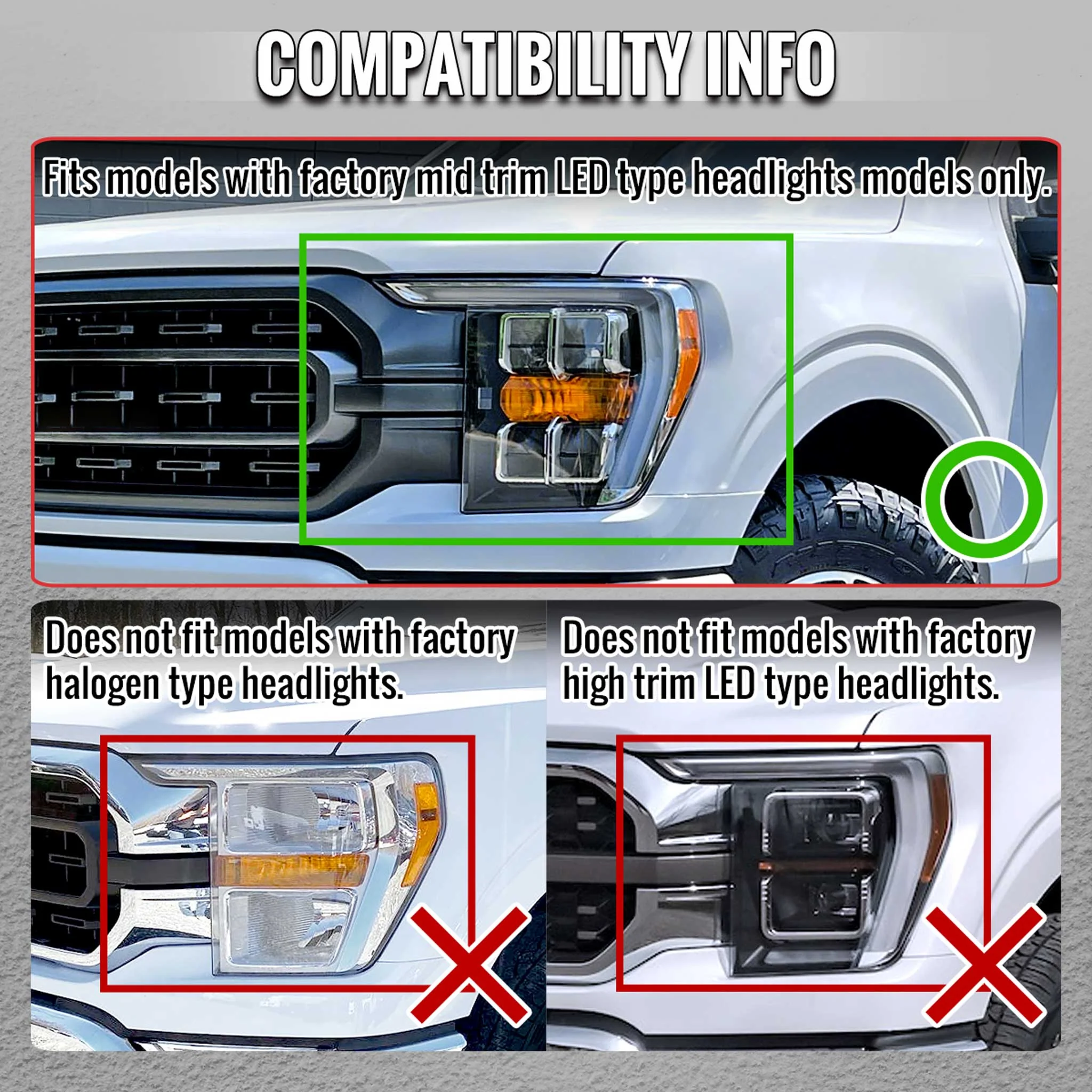 For Ford F-150 2021-2023 Full LED Projector Headlights Sequential Start-Up Glossy Black Clear Lens - Image 13