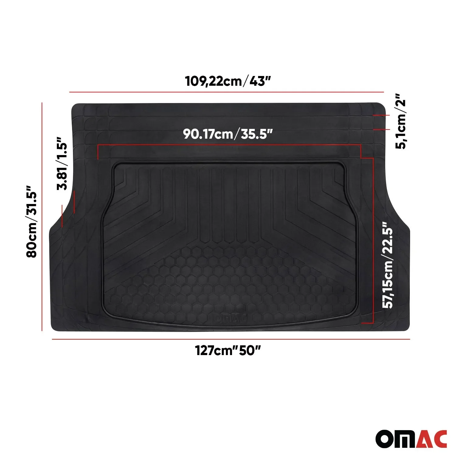 Ford Fusion Universal Cargo Mats Liner All Weather Black Rubber - Image 5