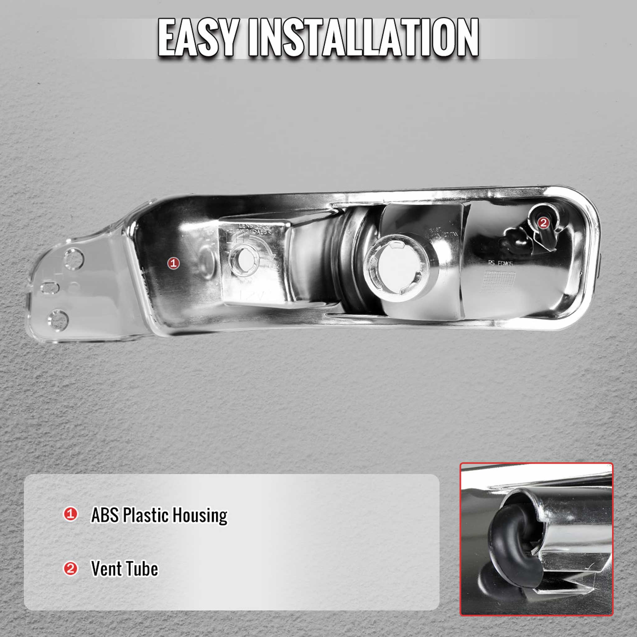 For Ford Mustang 2005-2009 Turn Signal Parking Lamp Chrome Housing Clear Lens - Image 5