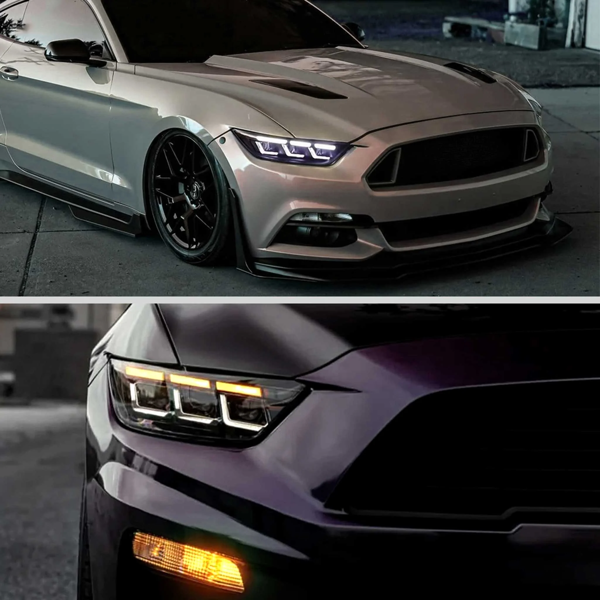 For Ford Mustang 2015-2017 Full LED Projector Headlights Sequential Start-Up Black Clear Lens - Image 11