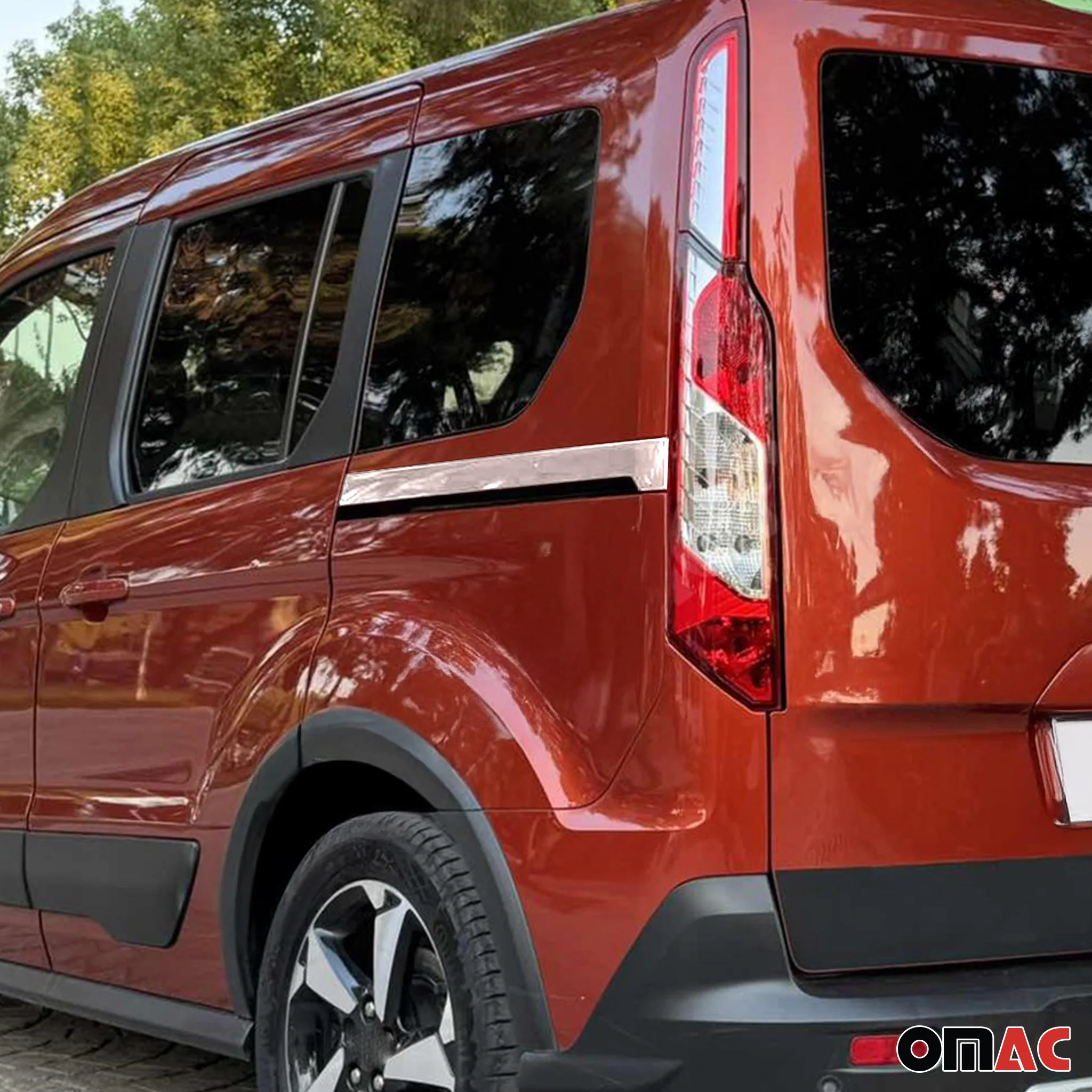2019-2021 Ford Transit Connect Facelift Door Streamers & Window Trim Chrome Set 10x - Image 5