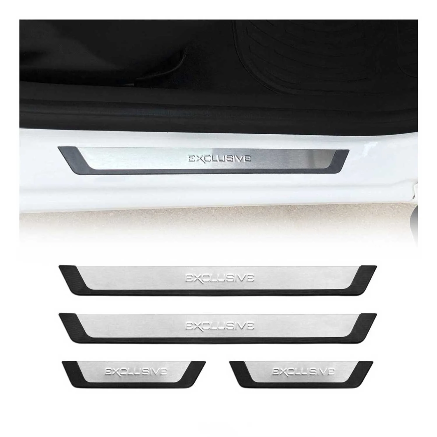 Infiniti QX30 QX50 QX60 Door Sill Scuff Plate Scratch Protector Exclusive Brushed Stainless Steel 4Pcs