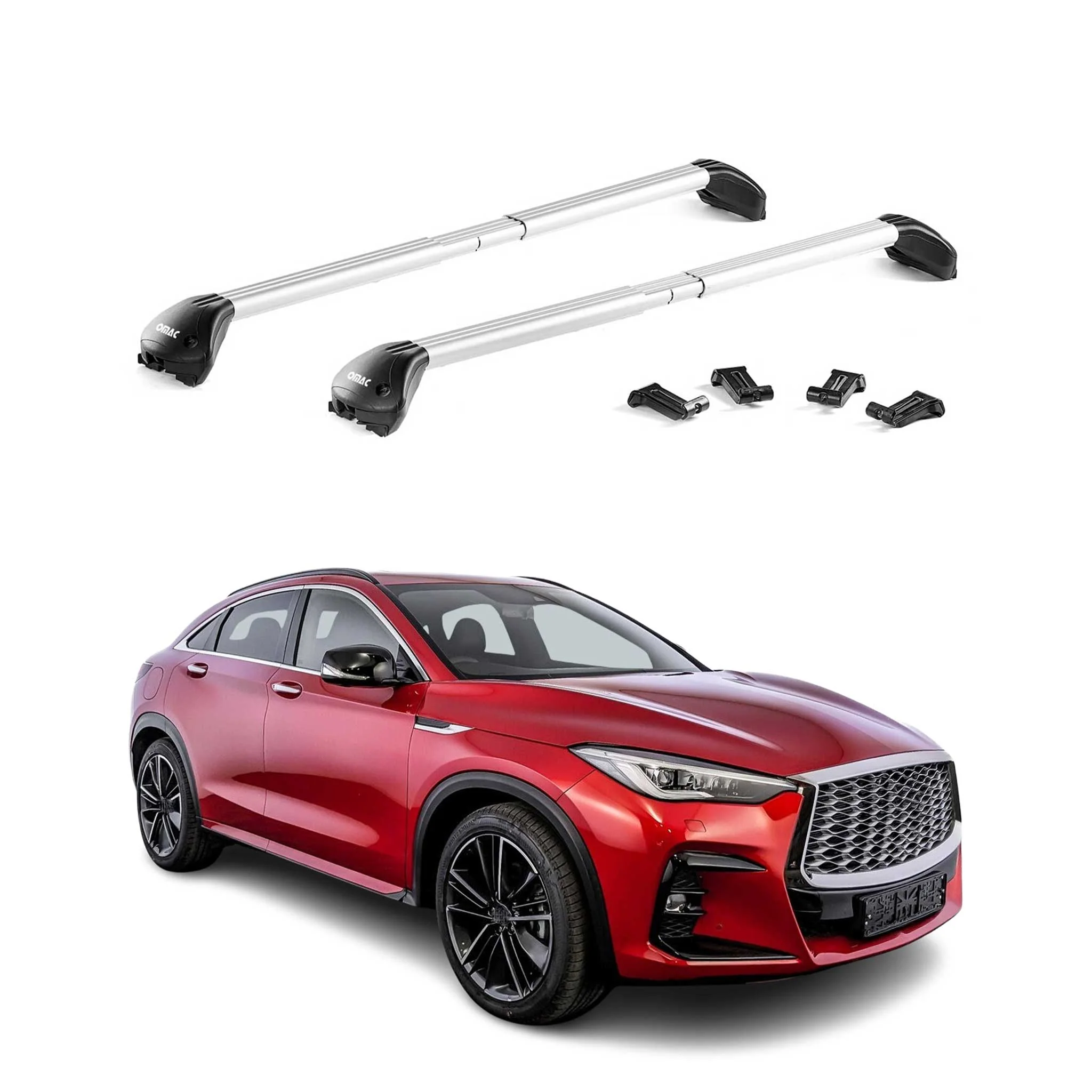 2022-2025 Infiniti QX55 Roof Rack Cross Bars Silver Luggage Carrier 2 Pcs
