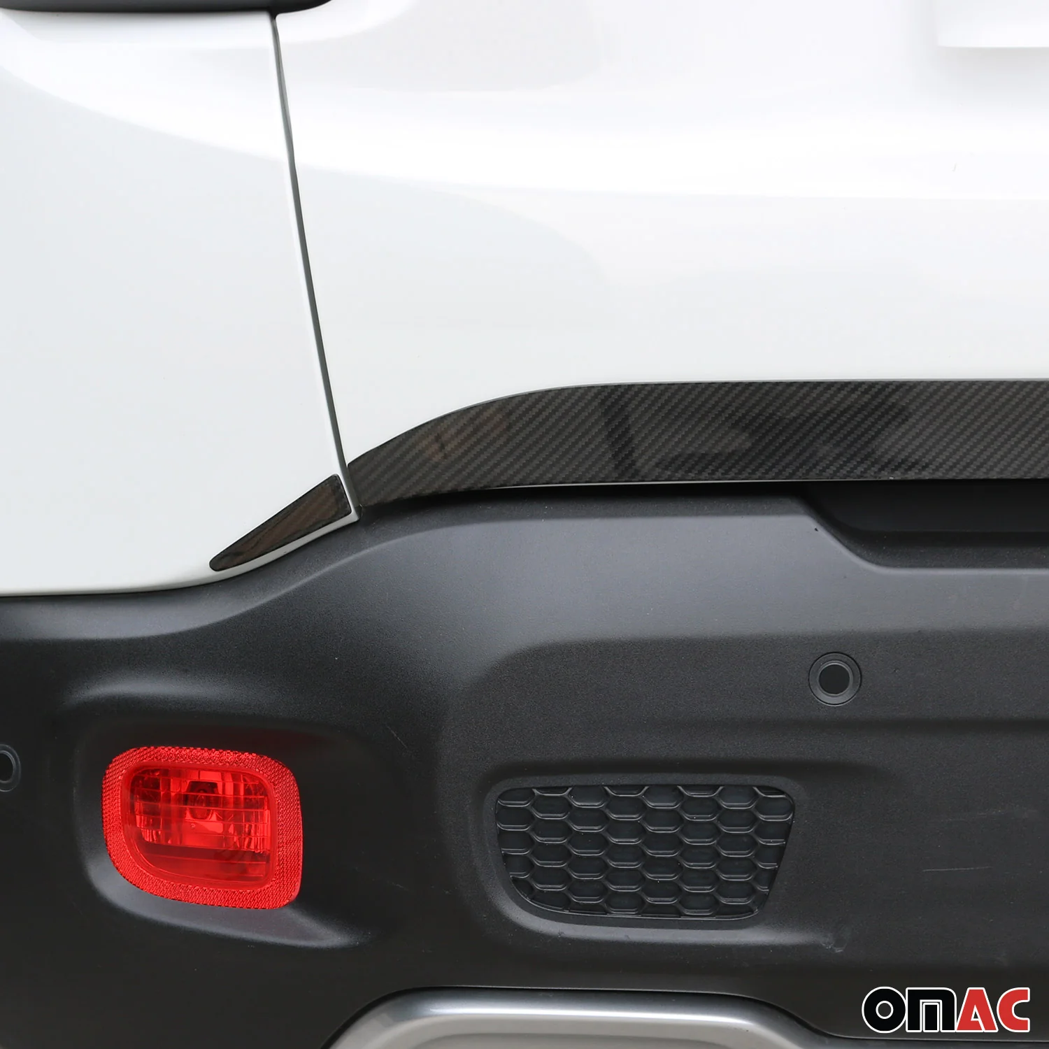 2015-2018 Jeep Renegade Rear Trunk Molding Trim Carbon Fiber Black 3 Pcs - Image 6