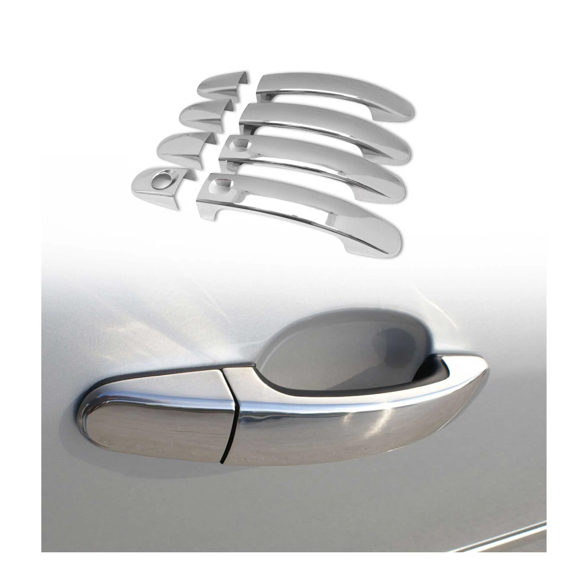 2008-2011 Mercury Mariner Car Door Handle Cover Protector Keyless Stainless Steel Chrome 8Pcs