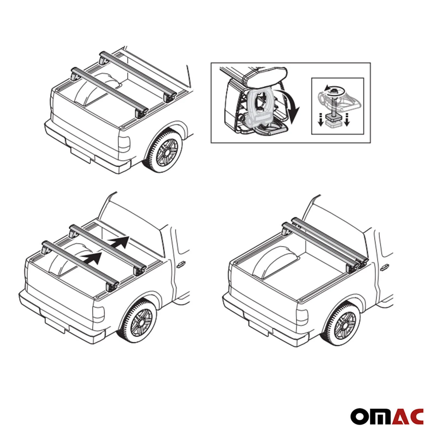 2005-2024 Nissan Frontier Truck Bed Rack System Alu Pick Up Sliding Rack 4Pcs - Image 4