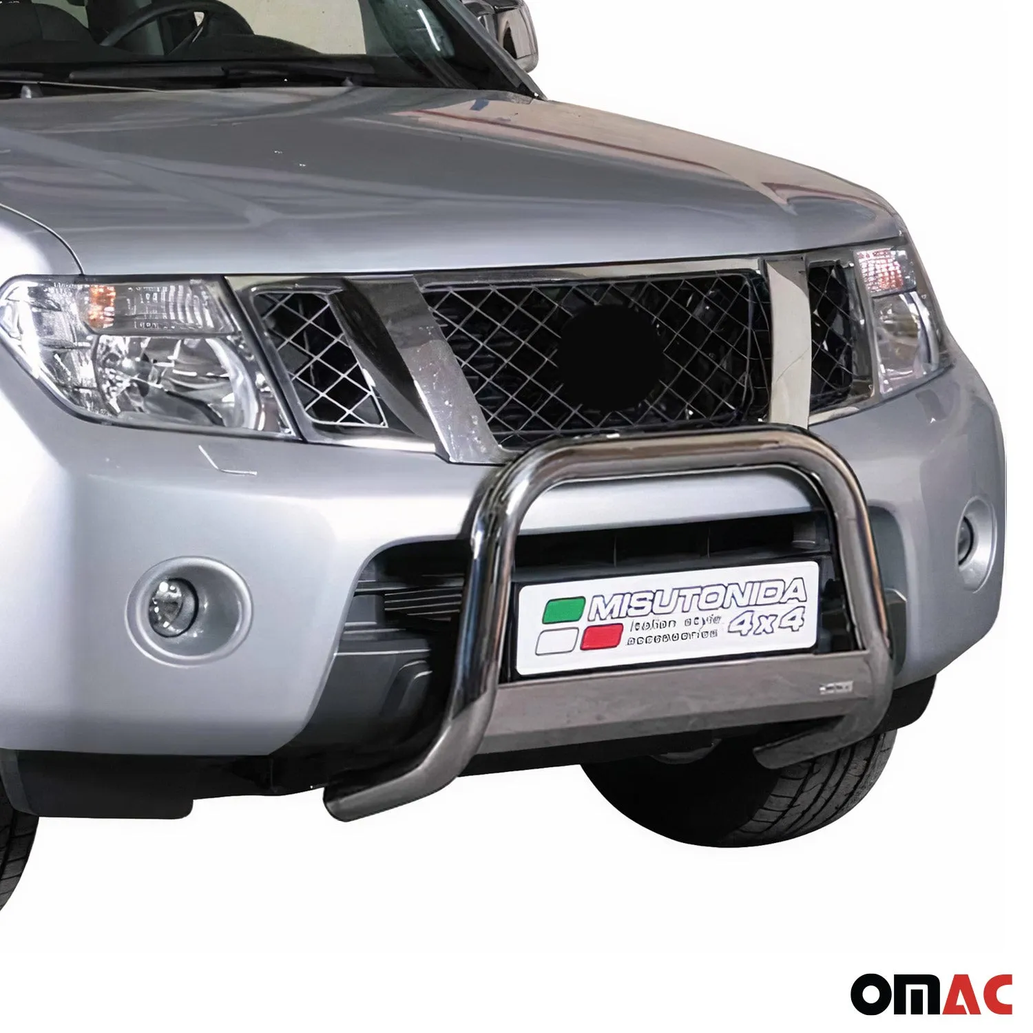2005-2021 Nissan Frontier Bull Bar Push Front Bumper Grille Silver 1 Pc - Image 2