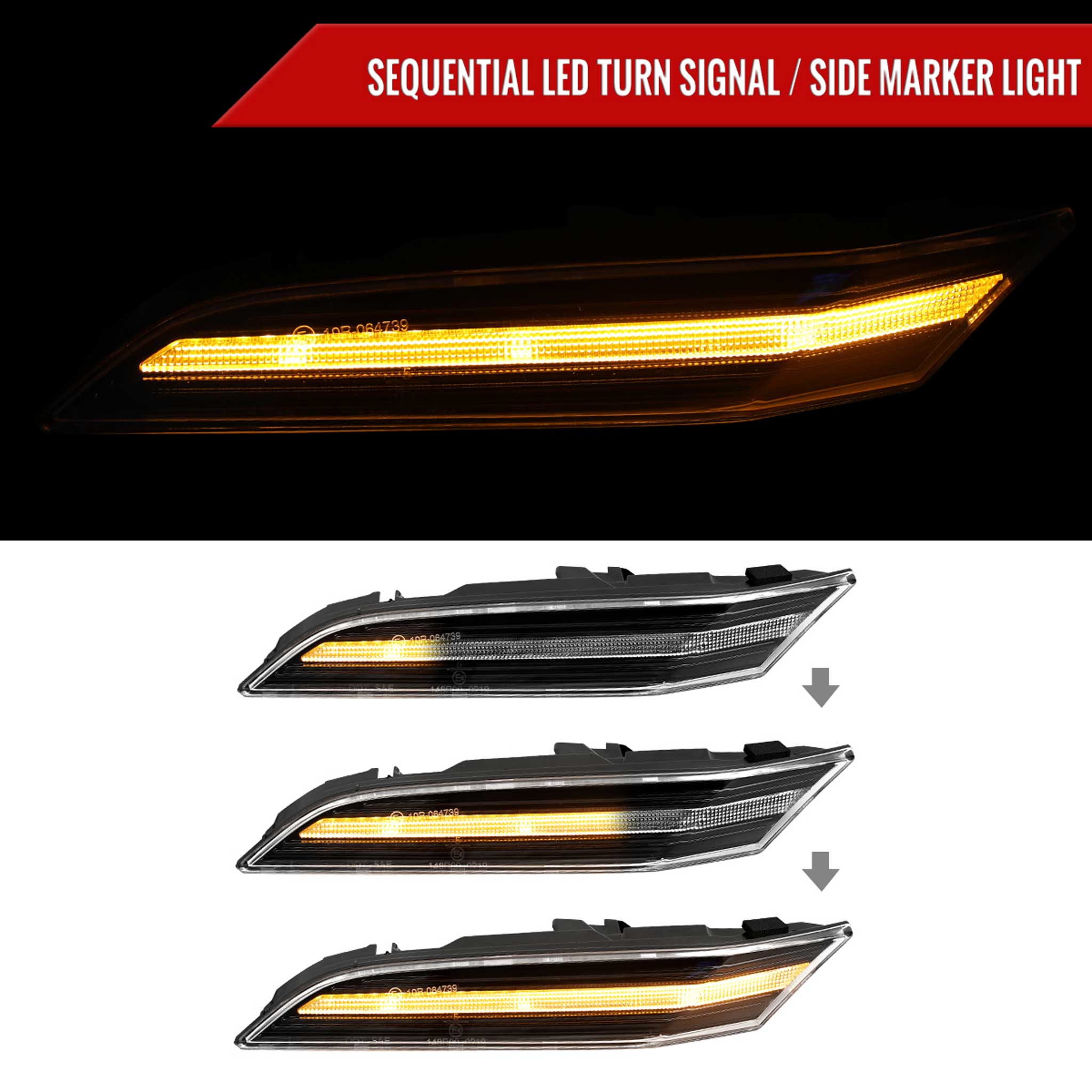 For Porsche 911 997/992 2019-2025 LED Turn Signal Light Clear With Sequental - Image 2