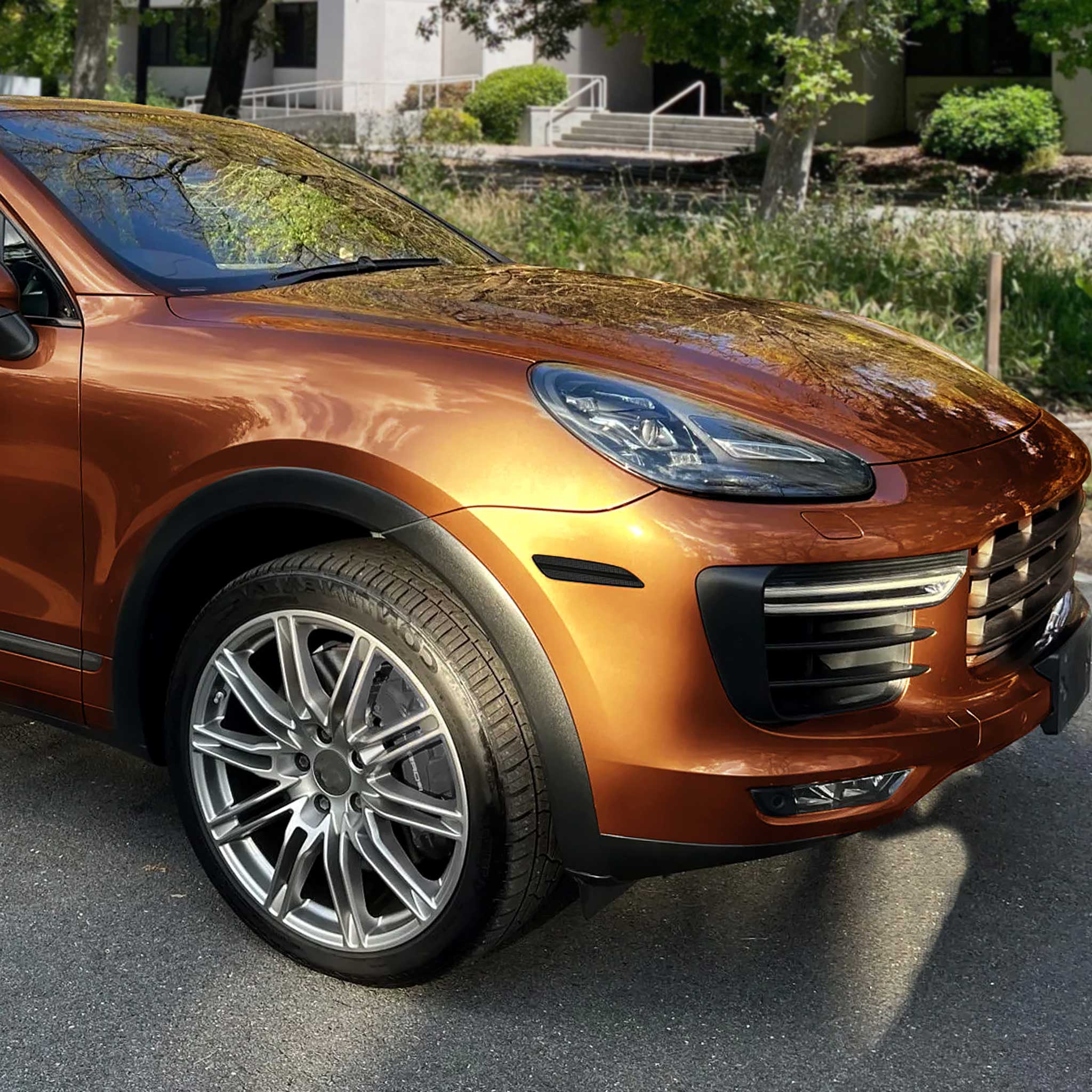 For Porsche Cayenne 958 2015-2018 Front Bumper LED Side Marker Turn Signal Lights Chrome Housing Smoked Lens - Image 8