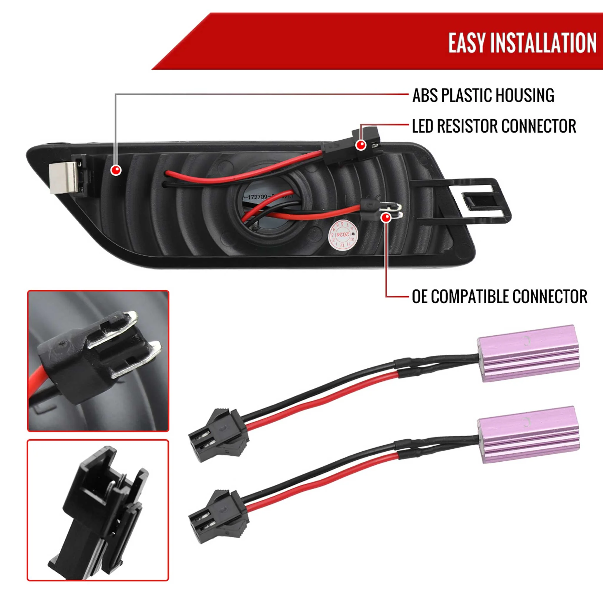 For Porsche Macan 2014-2022 Front Bumper LED Side Marker Turn Signal Lights Chrome Housing Clear Lens - Image 6