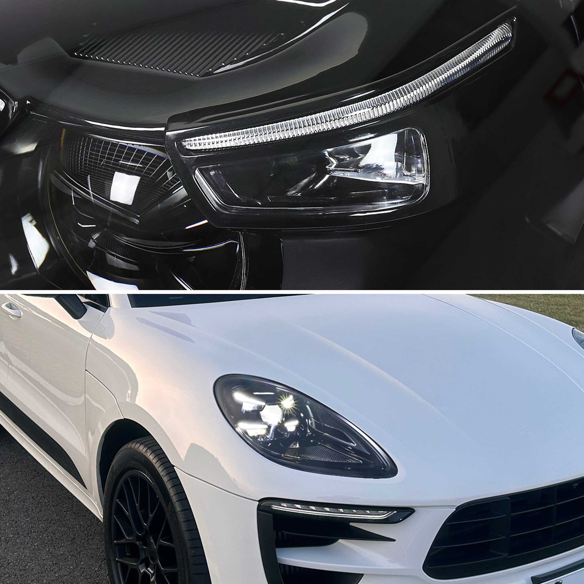 For Porsche Macan 95B.1 2015-2018 Matrix LED Projector Headlights DRL Non-Dynamic Black Clear Glossy Trim - Image 8