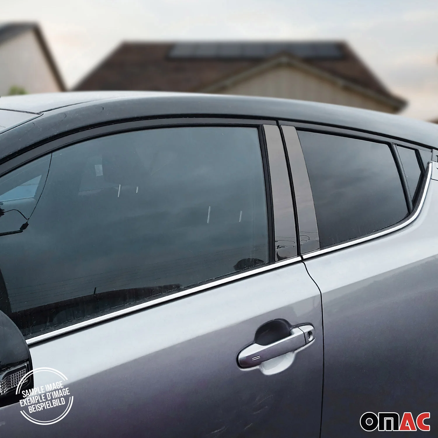 2015-2022 RAM ProMaster City Window B Pillar Posts Door Trim Stainless Steel Dark 8x - Image 3