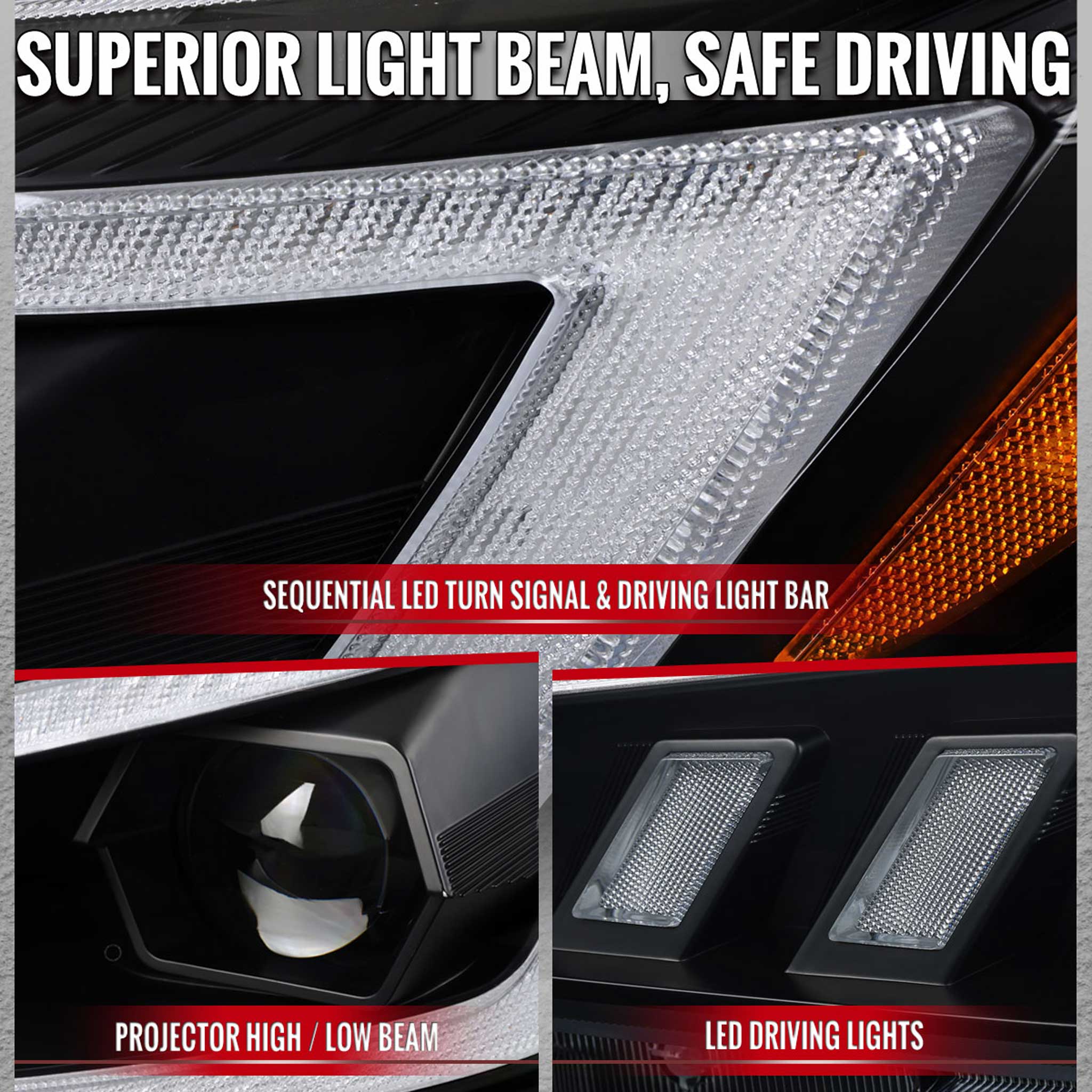 For Subaru Impreza WRX STI 2015-2021 Projector Headlights Sequential LED Switchback DRL Black Housing Clear Lens - Image 4