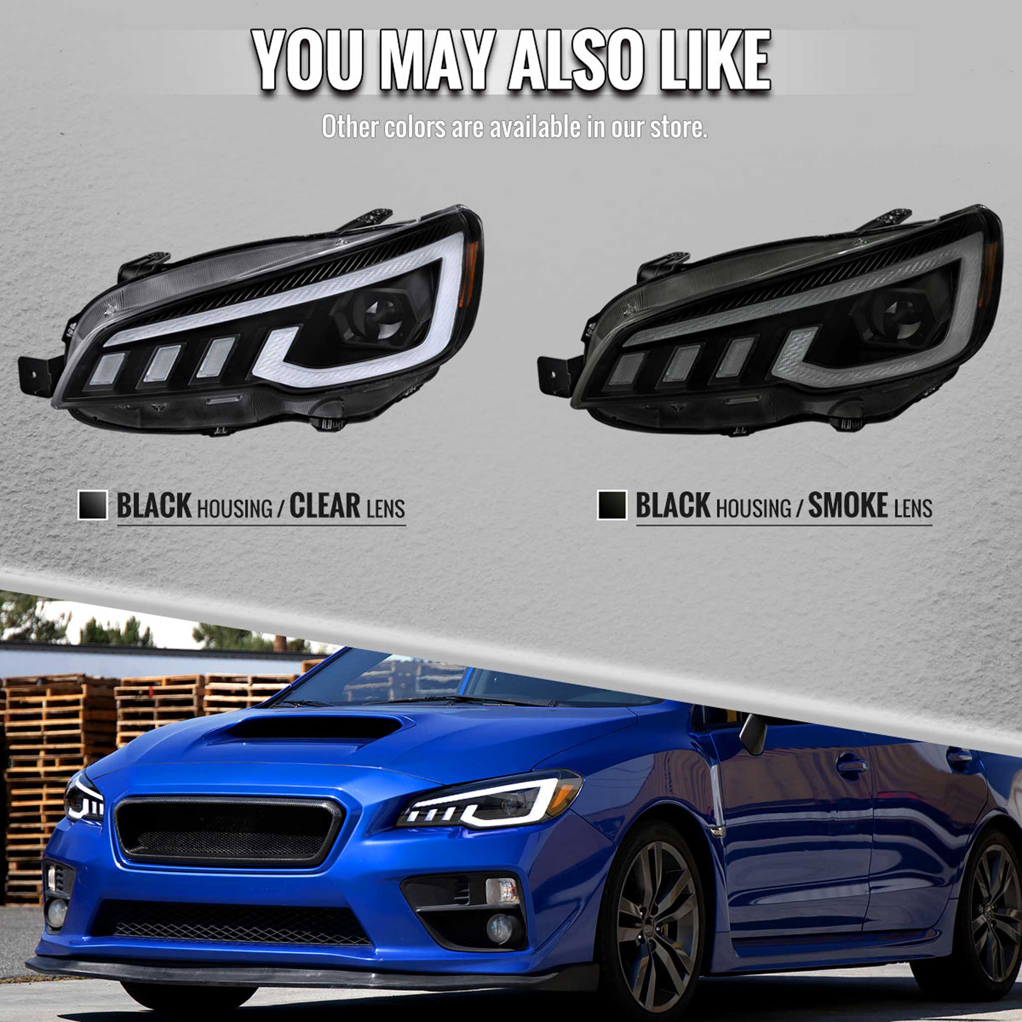 For Subaru Impreza WRX STI 2015-2021 Projector Headlights Sequential LED Switchback DRL Black Housing Clear Lens - Image 7