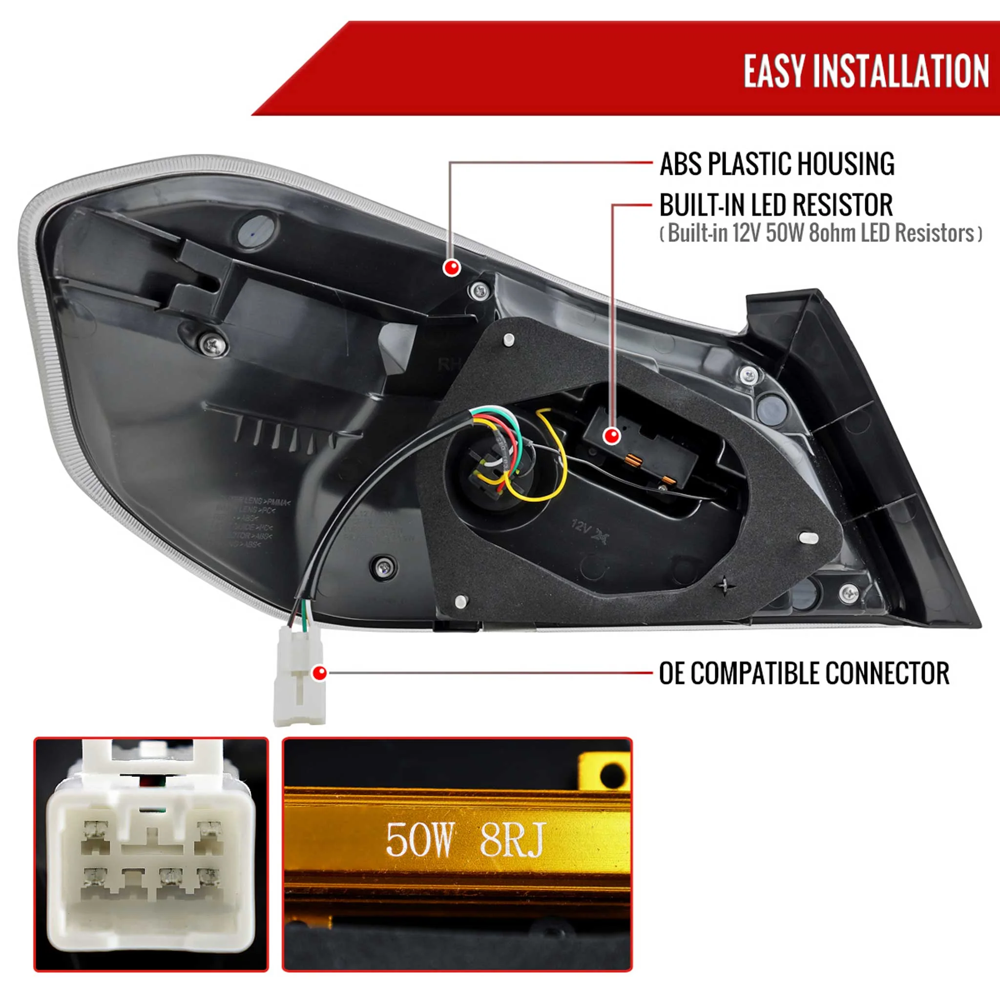 For Subaru WRX STi 015-2021 LED Tail Light Sequential Turn Signal Black Smoked Brake Reverse Marker - Image 7