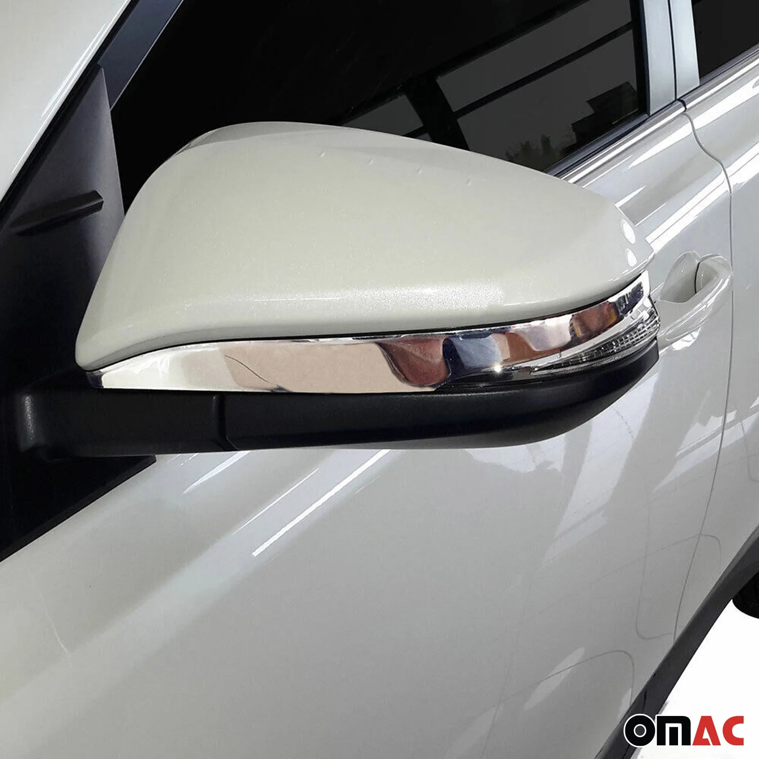 2016-2023 Toyota Hilux Side Mirror Cover Caps Stainless Steel Silver 2 Pcs - Image 2