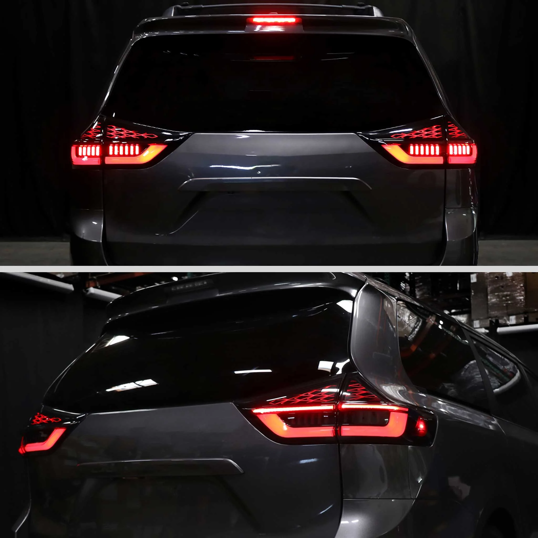 For Toyota Sienna 2011-2014 Full LED Tail Lights Sequential Signal Startup Black Housing Clear Lens - Image 11