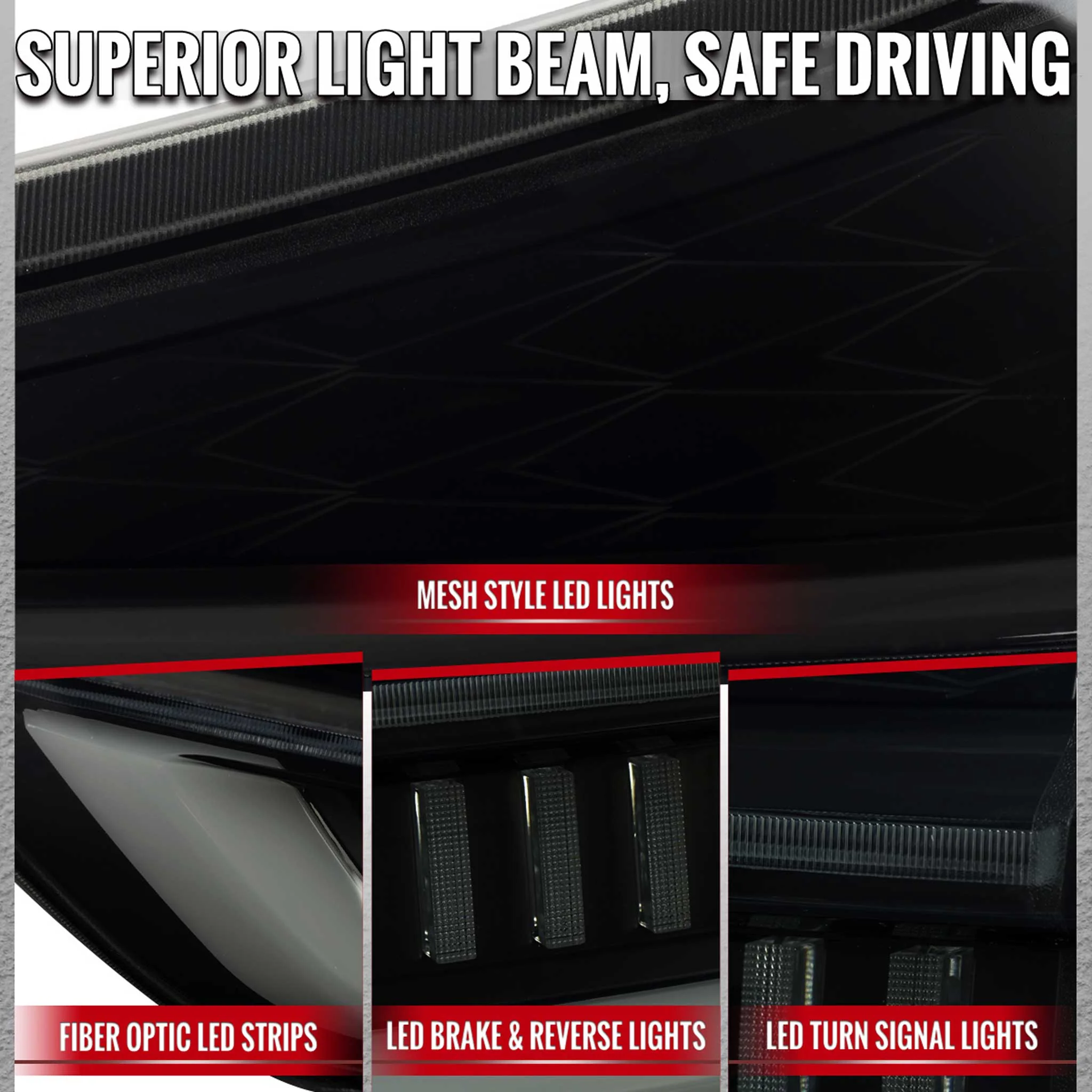 For Toyota Sienna 2011-2014 Full LED Tail Lights Sequential Signal Startup Black Housing Smoked Lens - Image 4