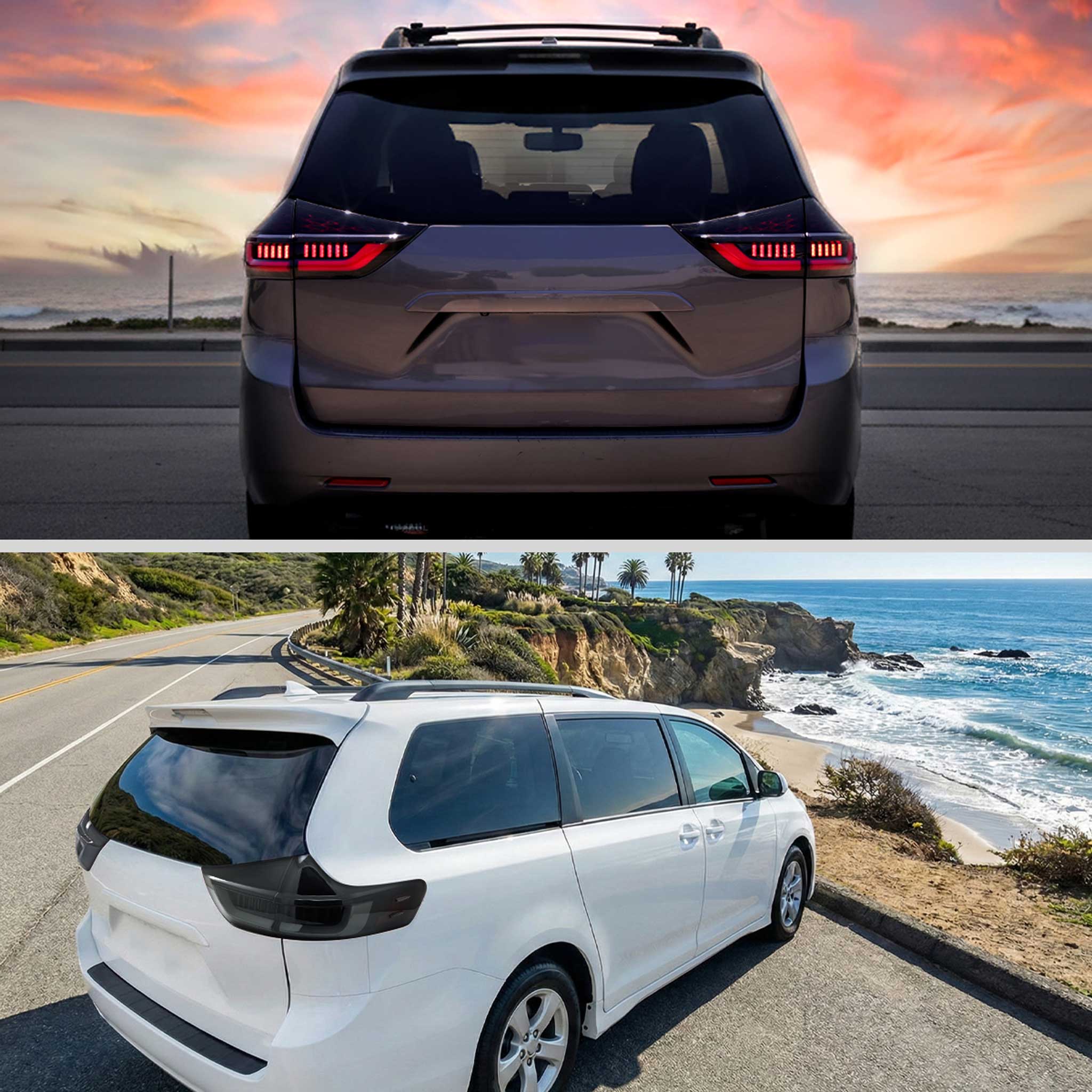 For Toyota Sienna 2011-2014 Full LED Tail Lights Sequential Signal Startup Black Housing Smoked Lens - Image 9