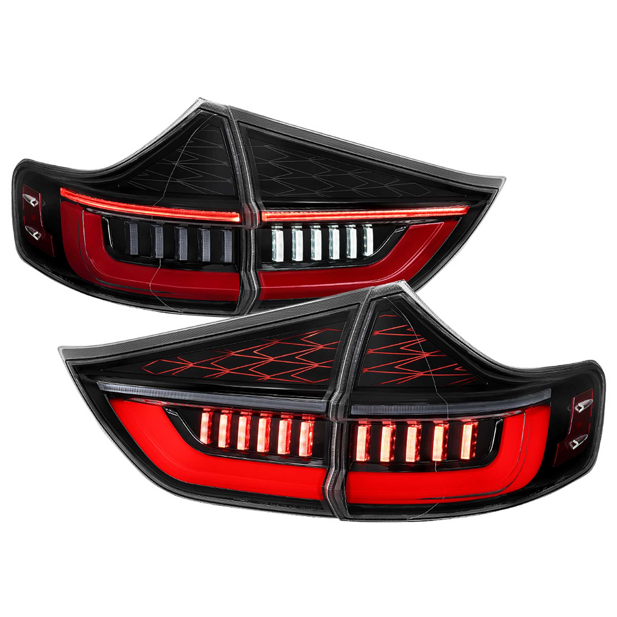 For Toyota Sienna 2015-2020 Full LED Tail Lights Sequential Red Fiber Optic Black Clear Lens Startup