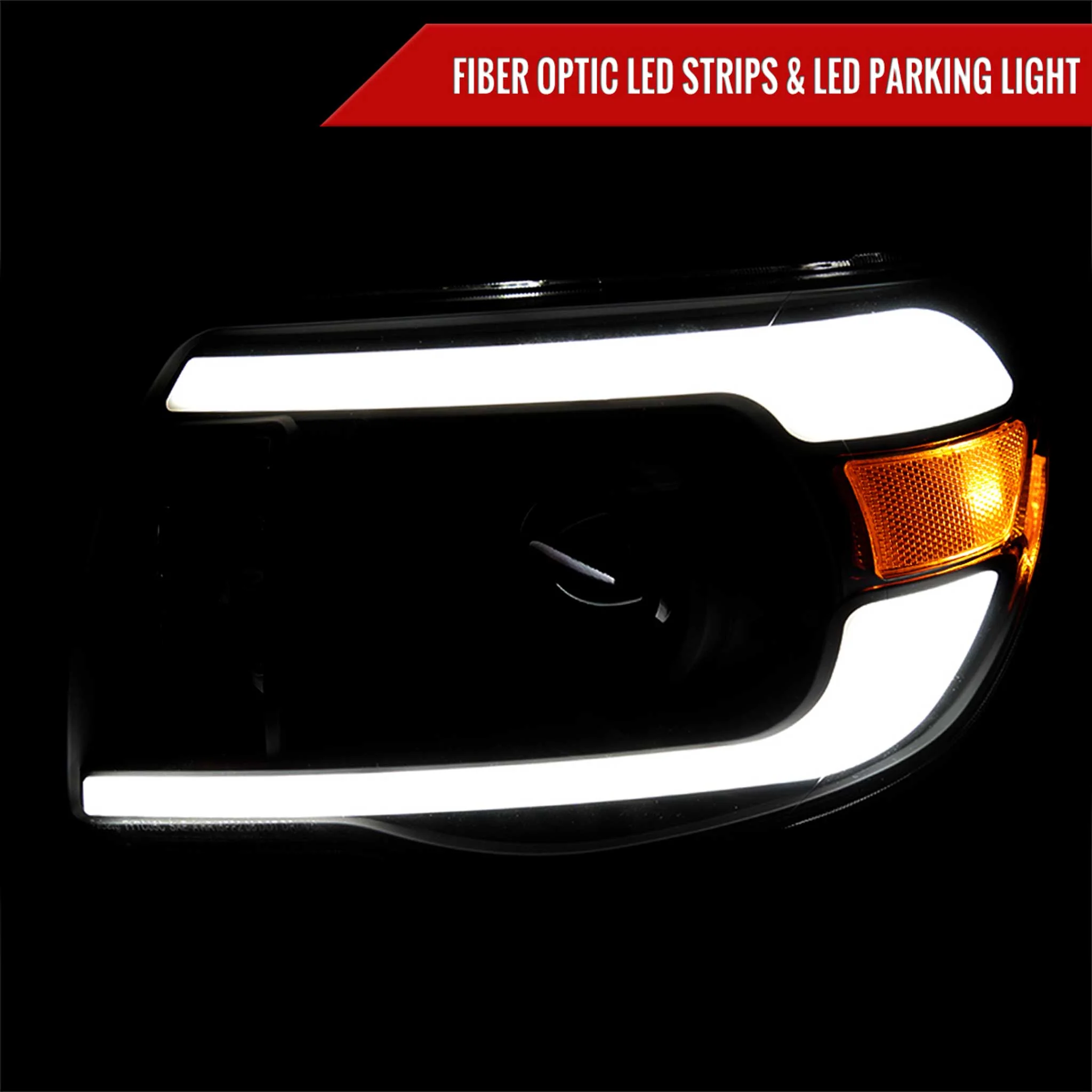 For Toyota Tacoma 2005-2011 LED Bar Projector Headlights Chrome Housing Smoked Lens - Image 2