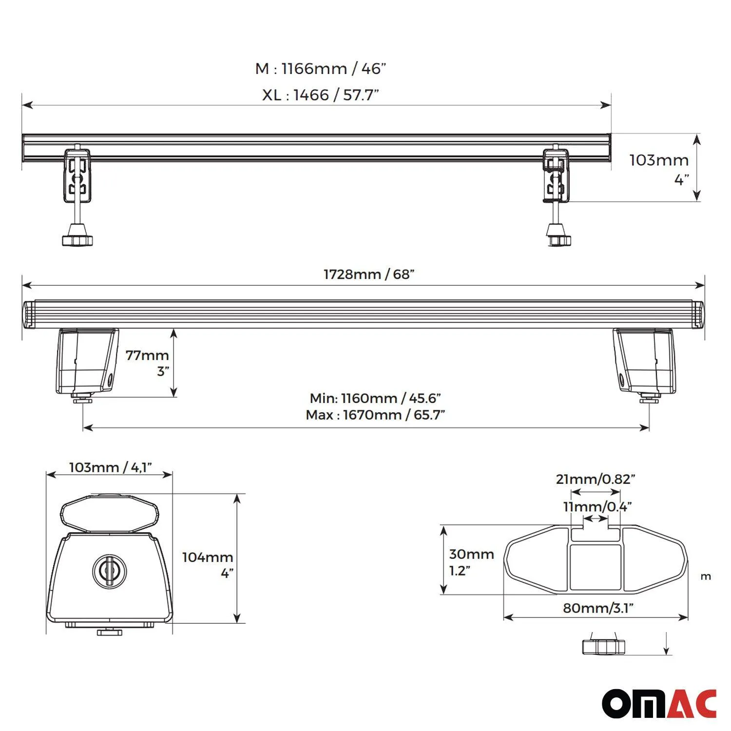 Toyota Tacoma Truck Bed Rack System Alu Pick Up Sliding Rack 4Pcs - Image 6