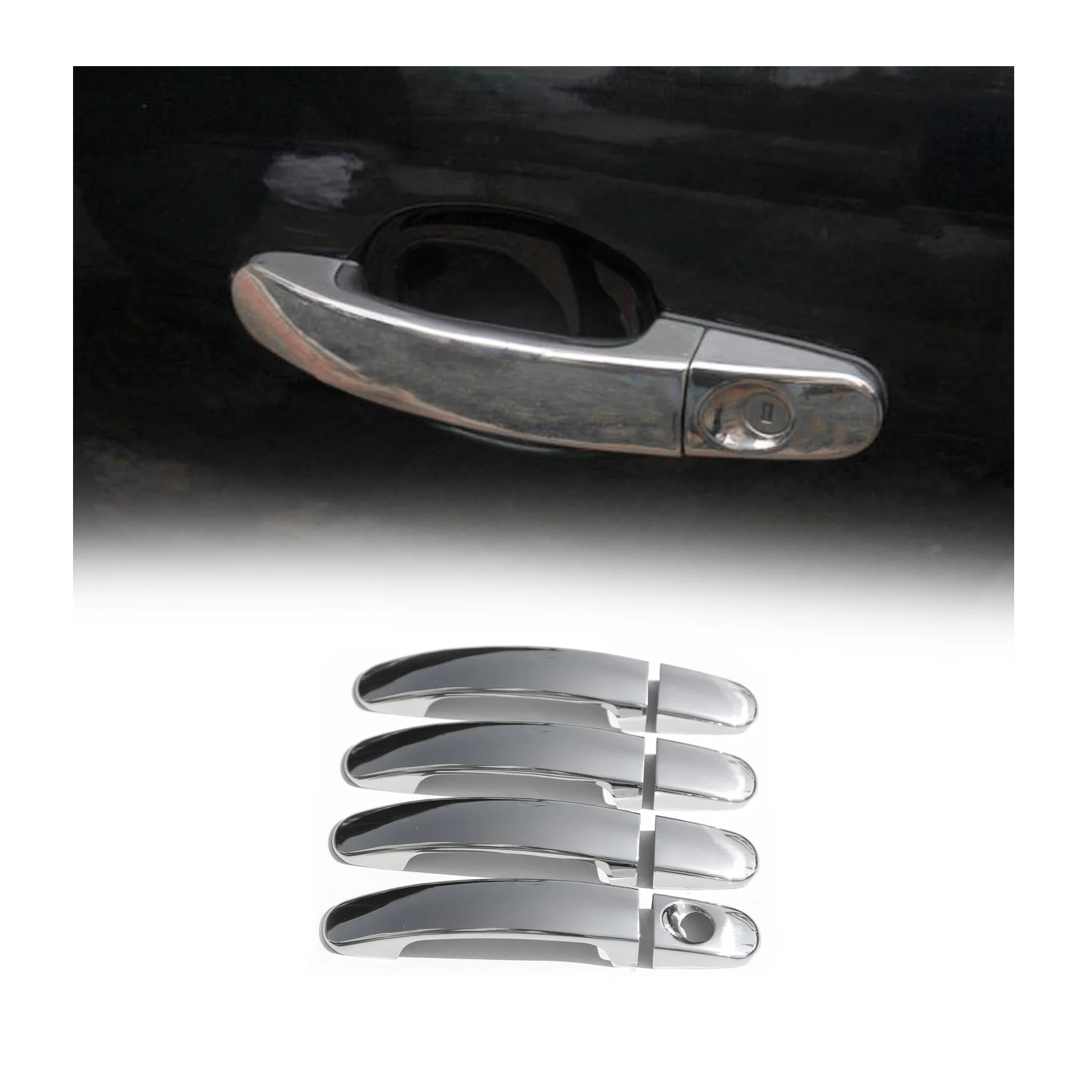 2013-2019 Ford Escape Car Door Handle Cover Protector Stainless Steel Chrome 8 Pcs
