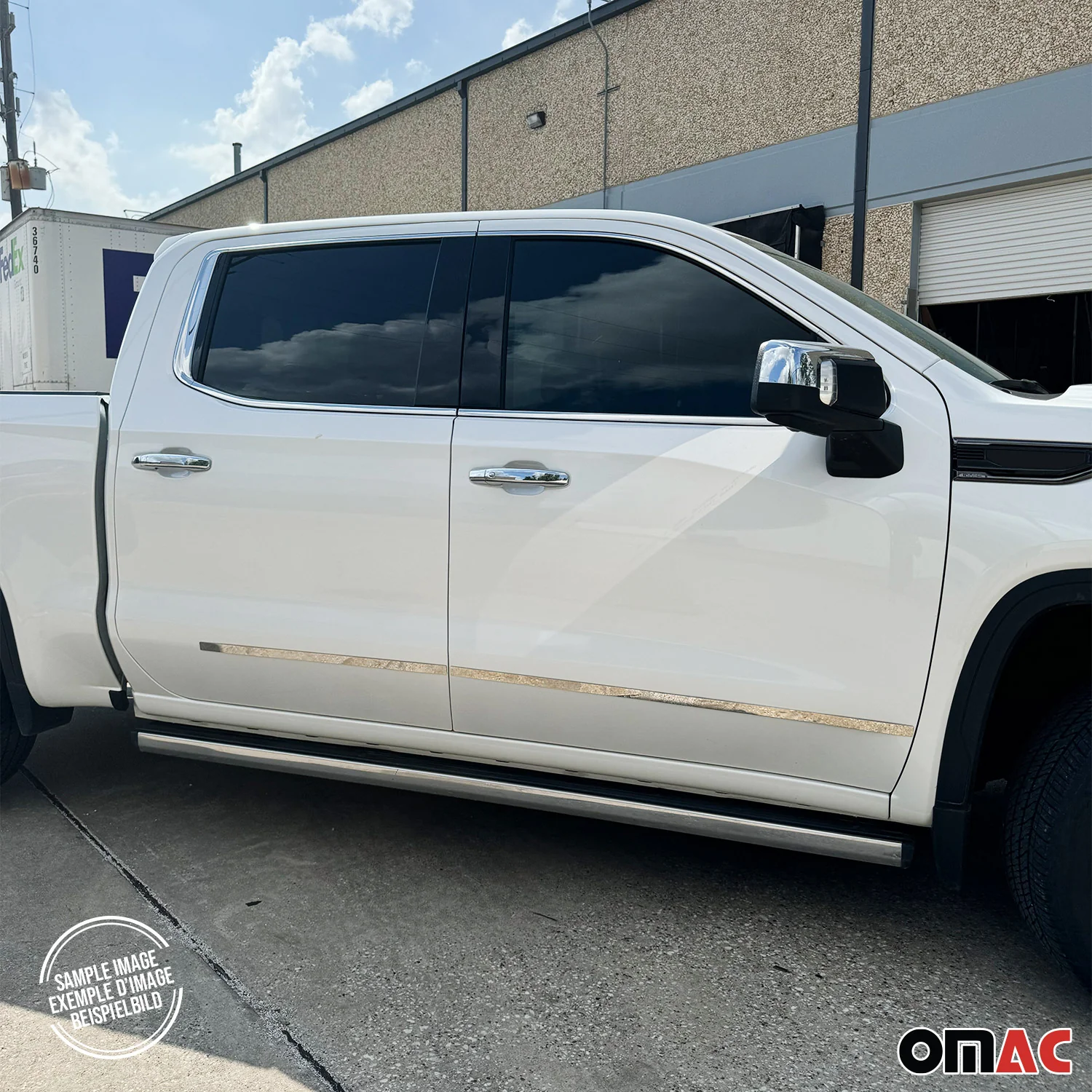 2015-2020 Ford F-150 Side Door Molding Trim Skirt Garnish Stainless Steel Silver 4 Pcs - Image 2