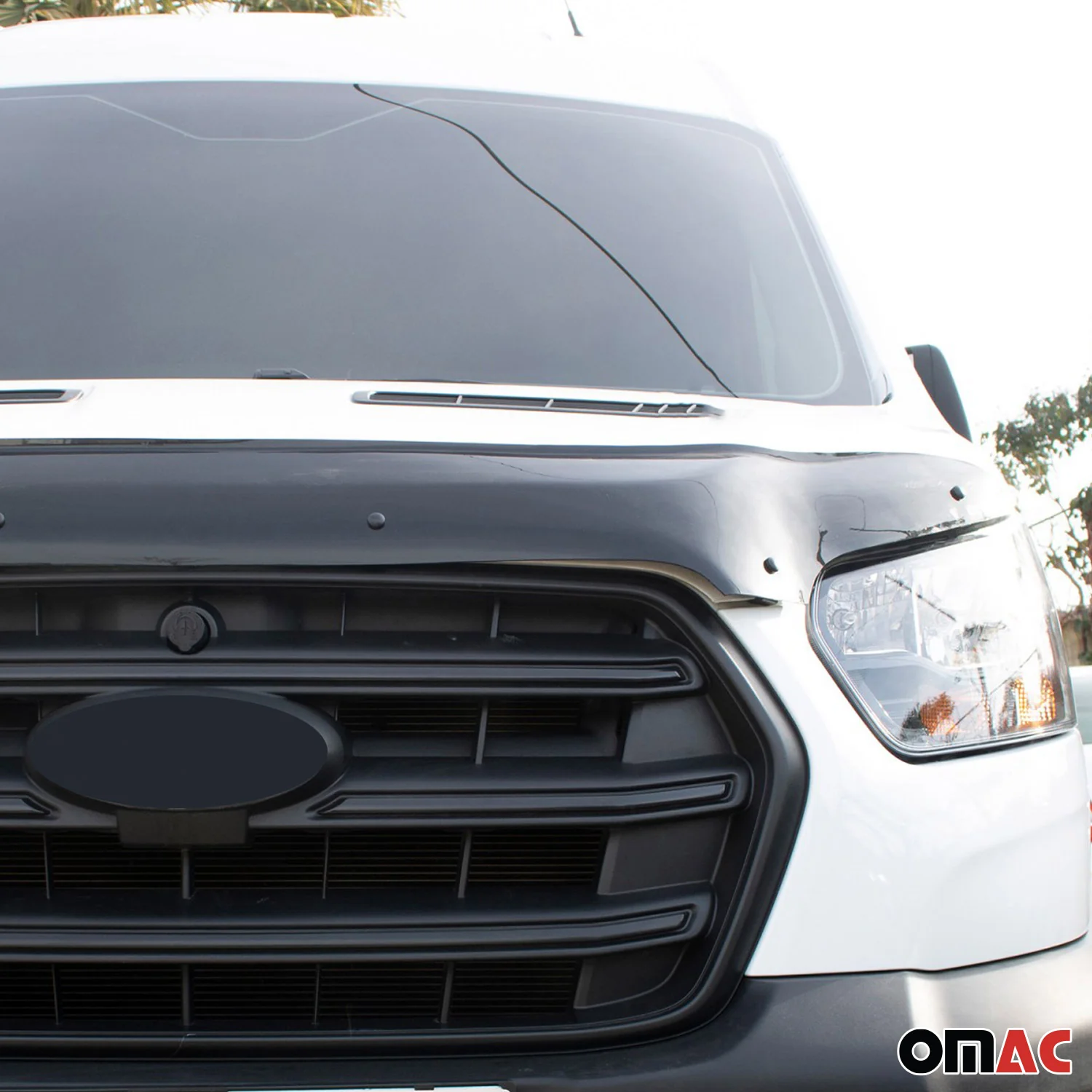 2015-2019 Ford Transit 150/250/350/350HD PRE-FL Front Bug Shield Hood 1 Pc Smoke - Image 8