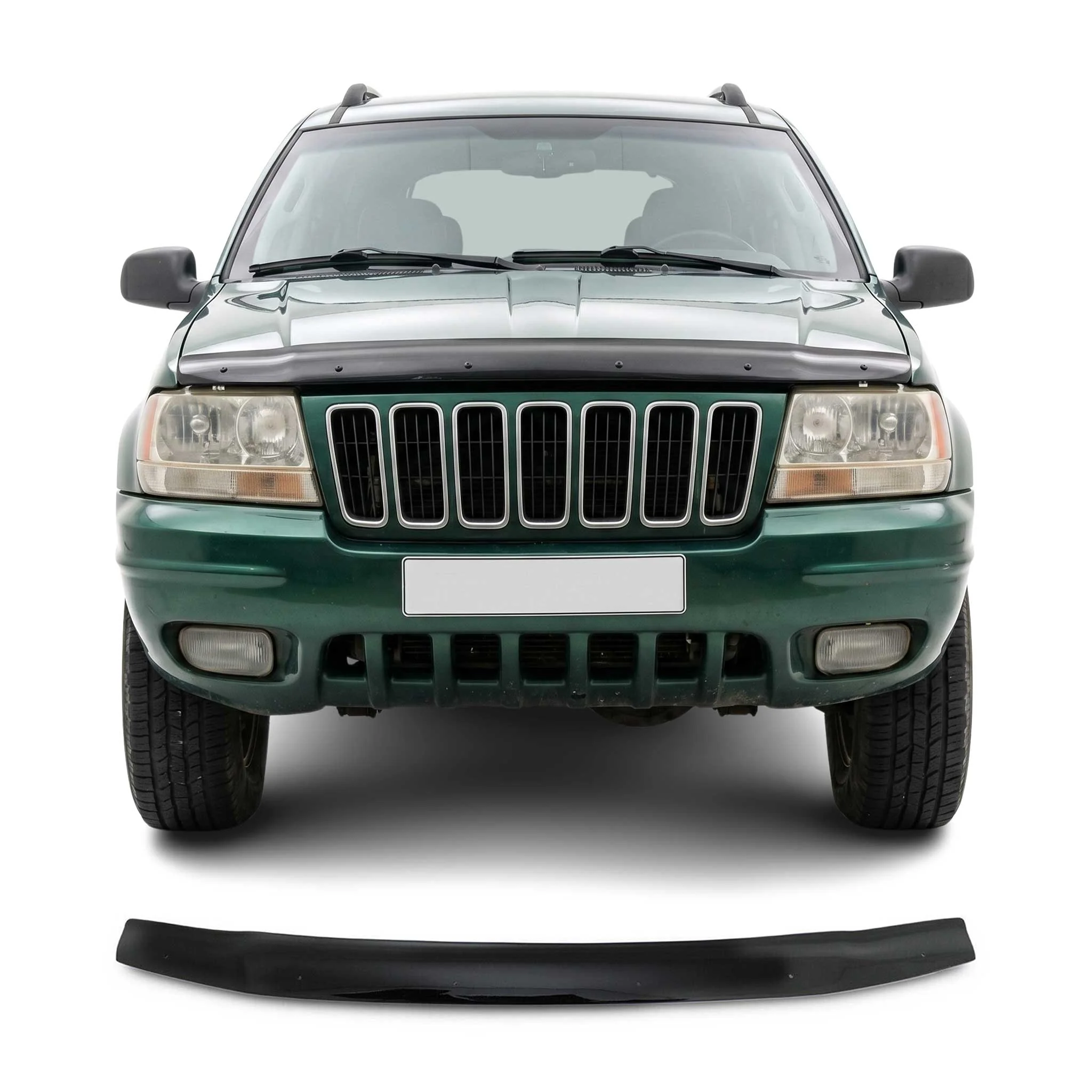 1999-2004 Jeep Grand Cherokee Front Bug Shield Hood Deflector 1 Pc Smoke