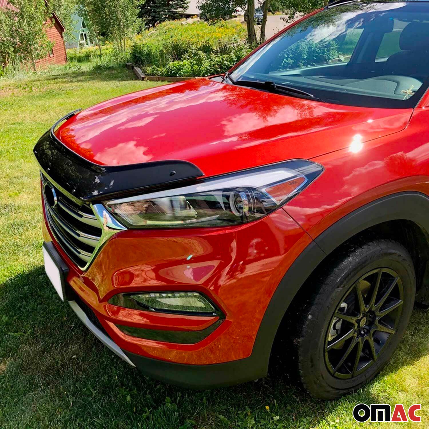 2016-2018 Hyundai Tucson Front Bug Shield Hood Deflector 1 Pc Smoke - Image 8