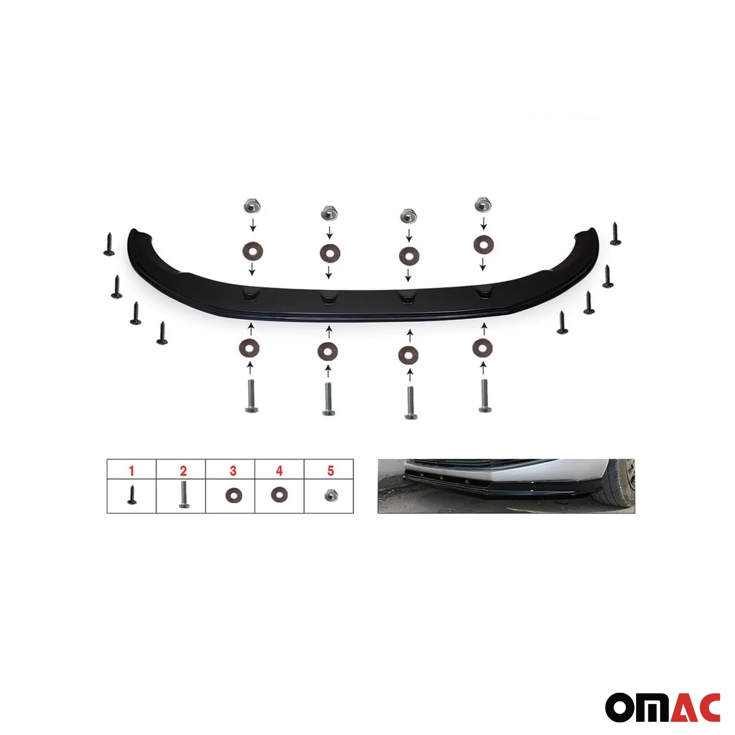 2017-2020 Nissan Rogue Sport Front Bumper Lip Splitter Black 1 Pc - Image 6