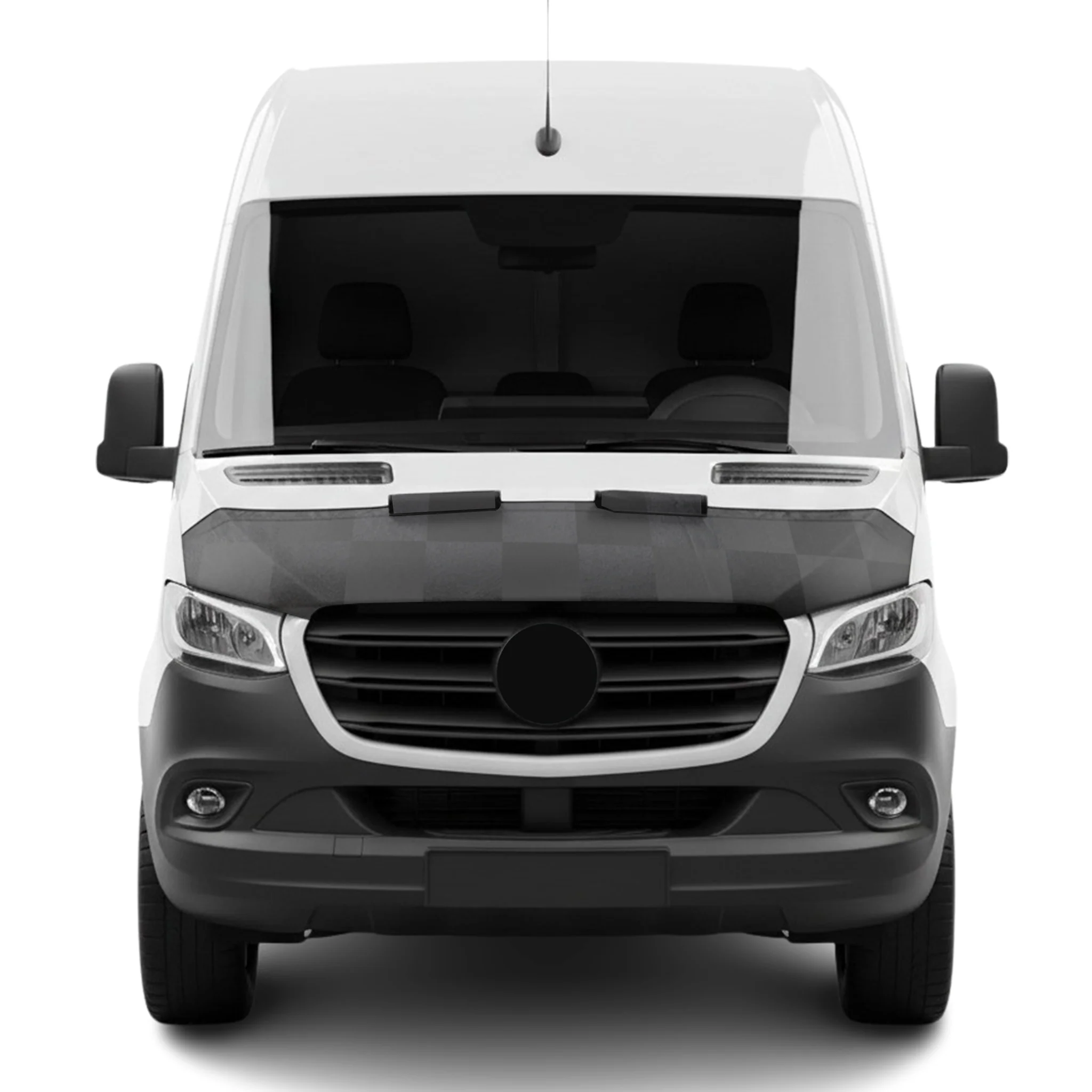 2019-2024 Mercedes Sprinter W907 910 Car Bonnet Mask Hood Bra Black Chequered