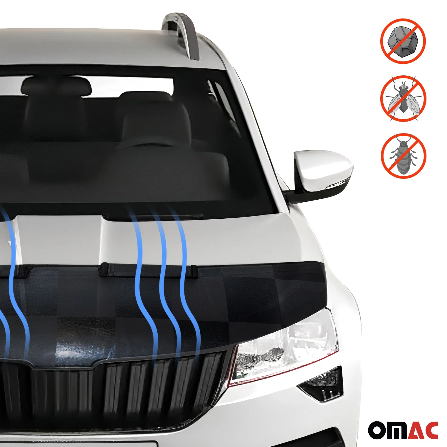 2011-2017 Nissan Juke Car Bonnet Mask Hood Bra Black Chequered 1 Pc - Image 6