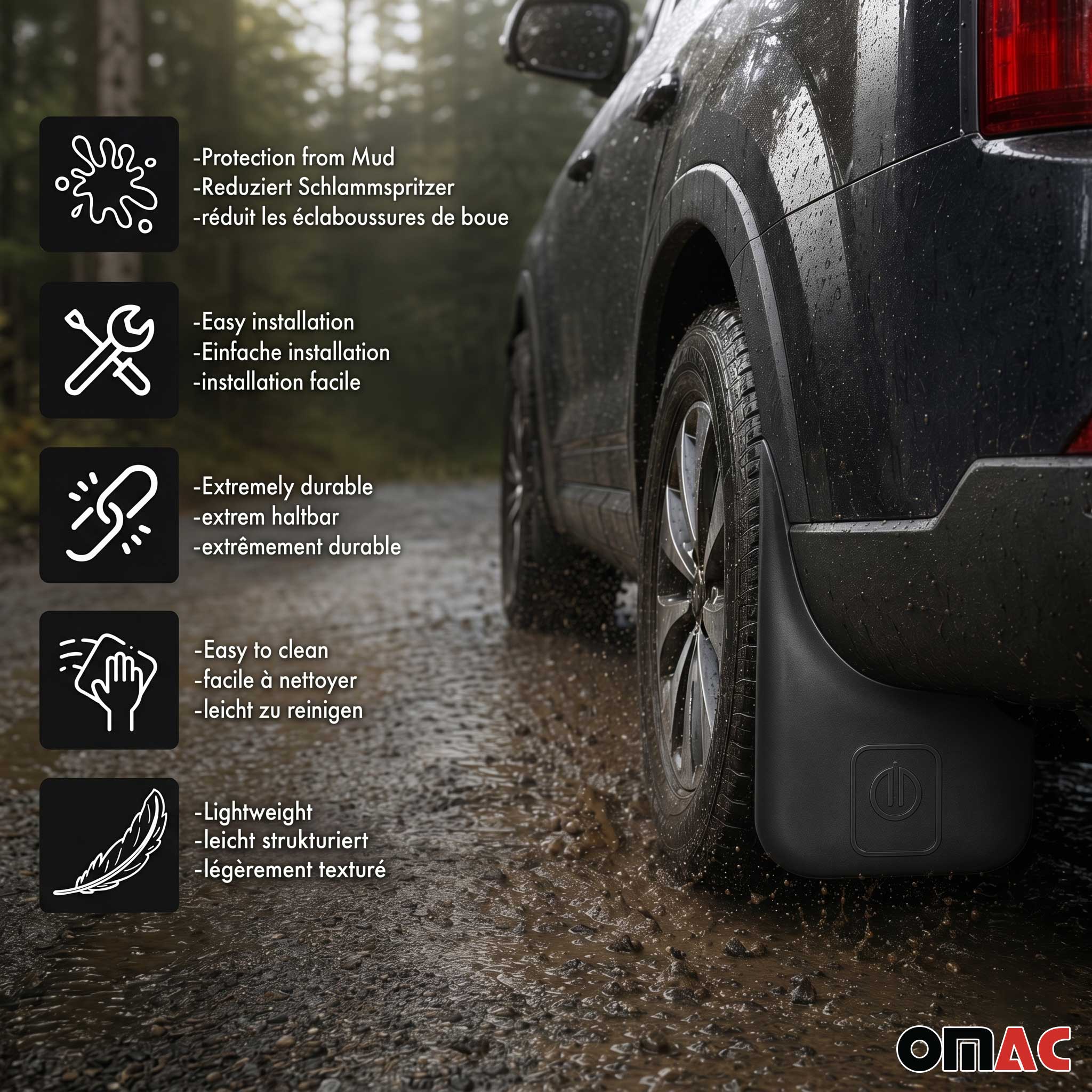 2013-2022 Buick Encore Mud Guards Splash Mud Flaps Black 2Pcs - Image 3