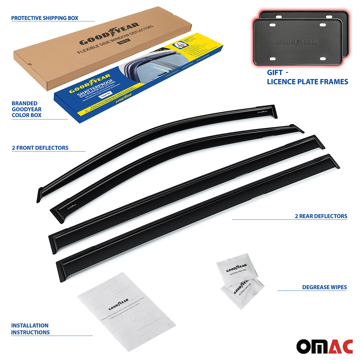 Goodyear Wind Deflectors for Ford F-250 F-350 Super Duty 2017-2025 Crew Cab 4x - Image 4