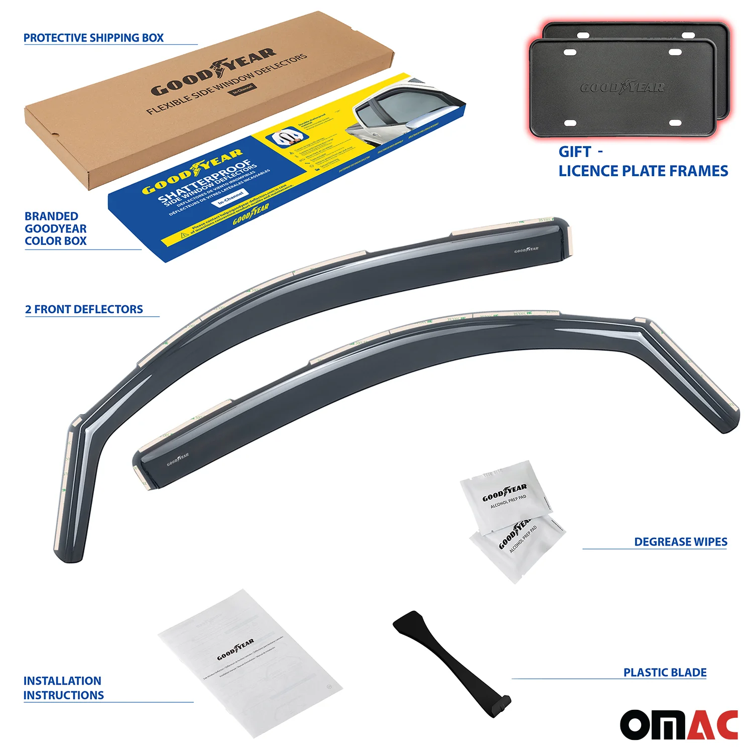 Goodyear Wind Deflectors for Ford F250 F350 F450 Super Duty 2025 RegularCab 2Pcs - Image 3