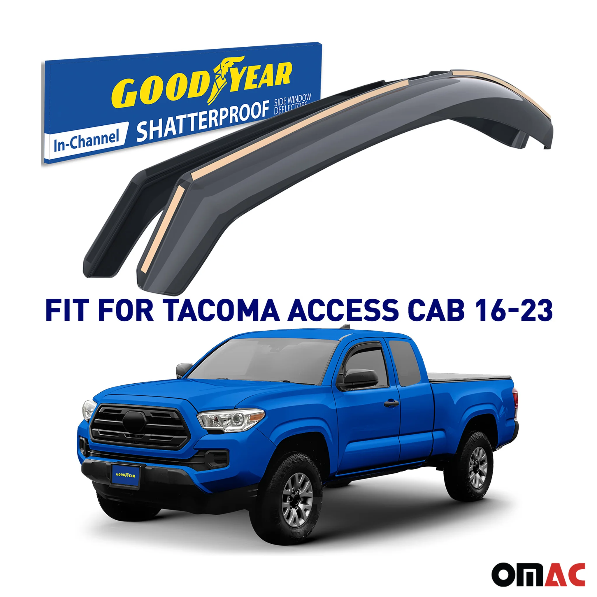 Goodyear Wind Deflectors for Toyota Tacoma 2016-2023 Access & Double Cab 2x - Image 2