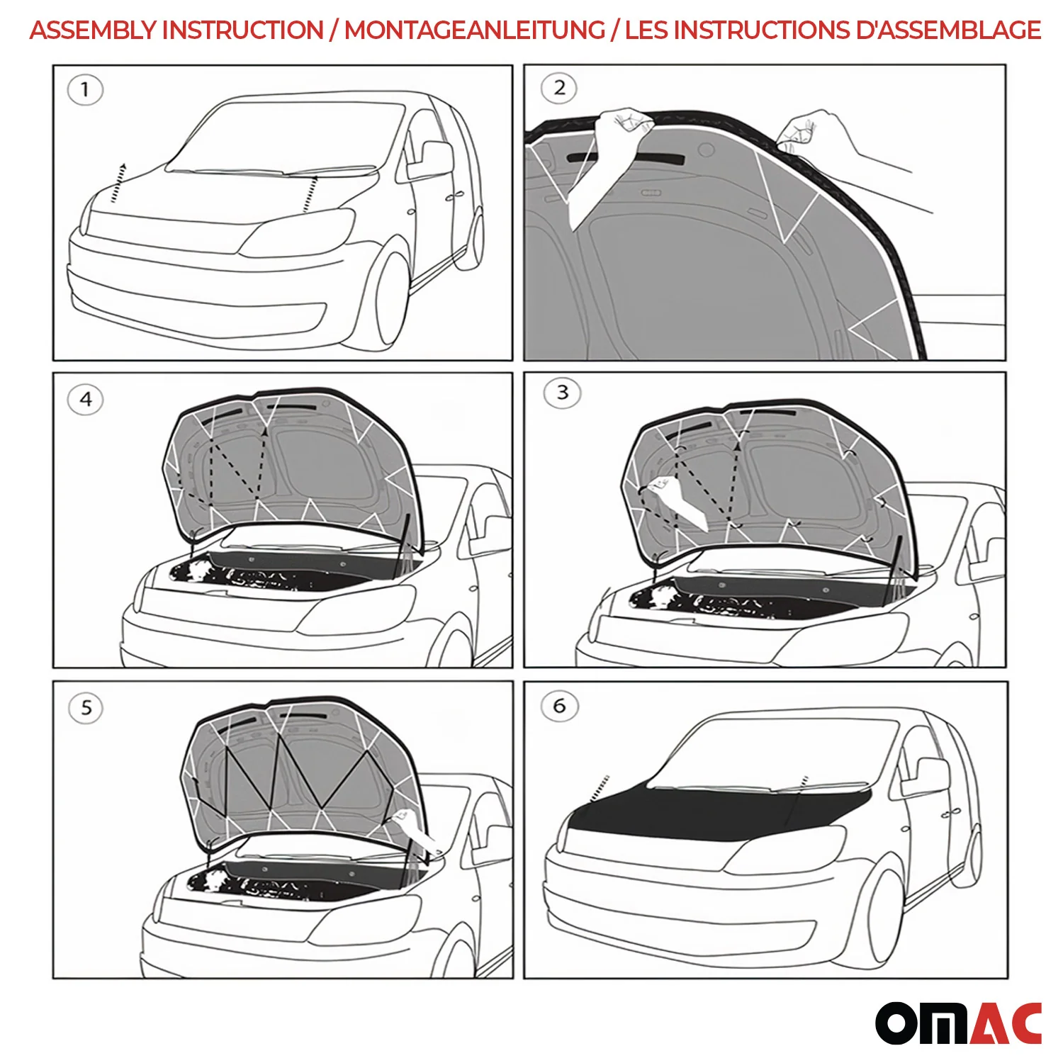 2014-2022 RAM ProMaster Car Bonnet Mask Hood Bra Carbon Black Full Coverage - Image 3