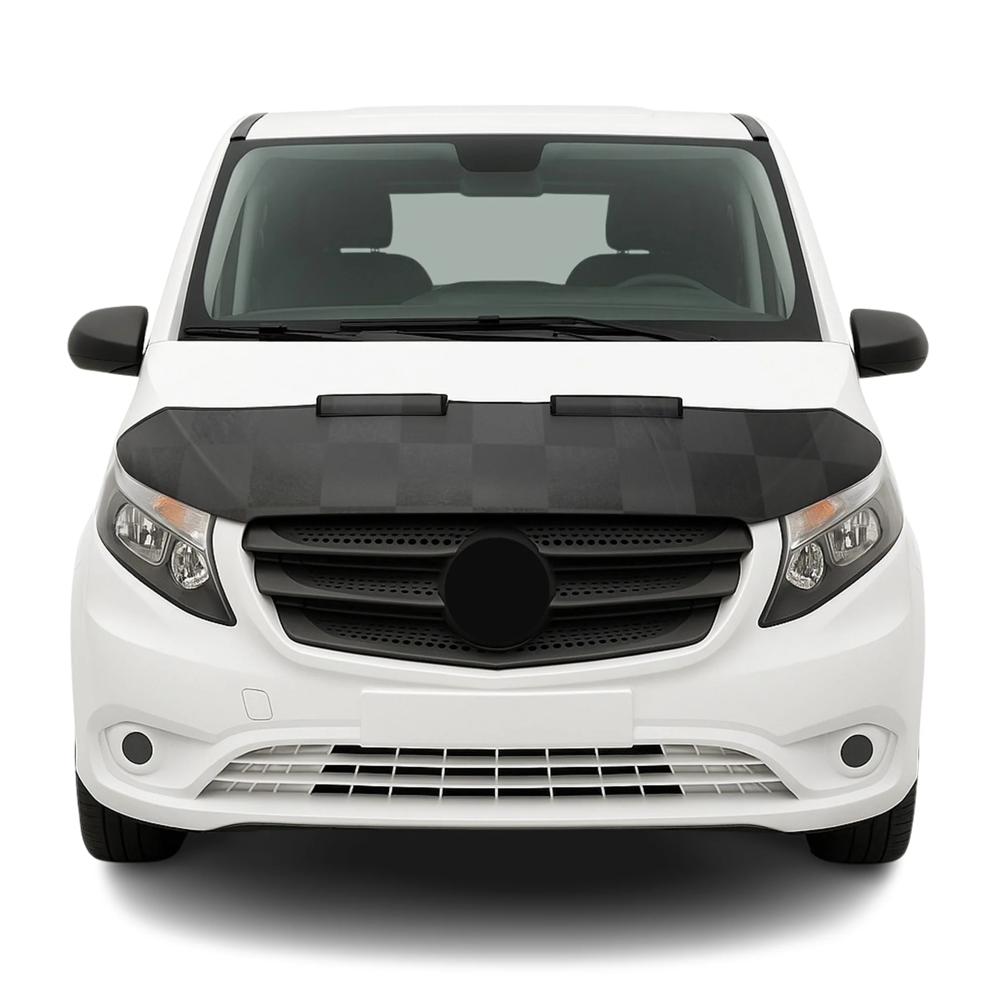 2016-2024 Mercedes Metris Car Bonnet Mask Hood Bra Half Chequered