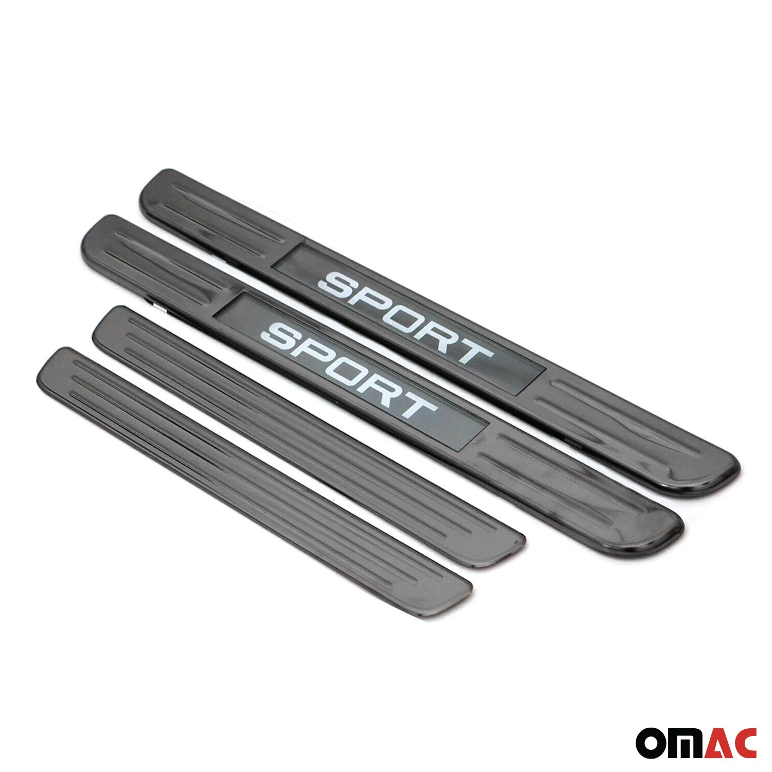 BMW Door Sill Scuff Plate Illuminated Stainless Steel Dark 4Pcs - Image 3