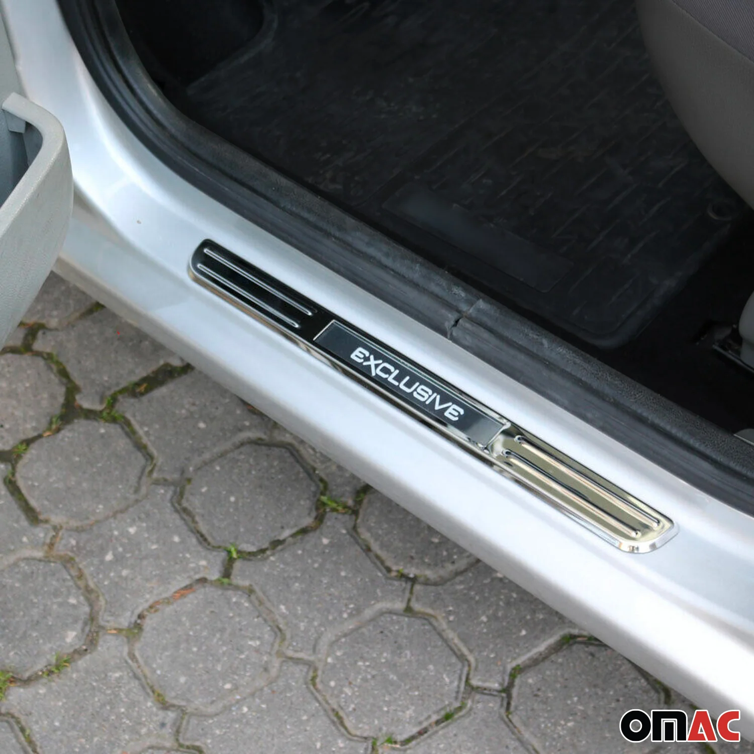 VW Golf Tiguan Passat Door Sill Scuff Plate Illuminated Exclusive Stainless Steel Silver 4Pcs - Image 2