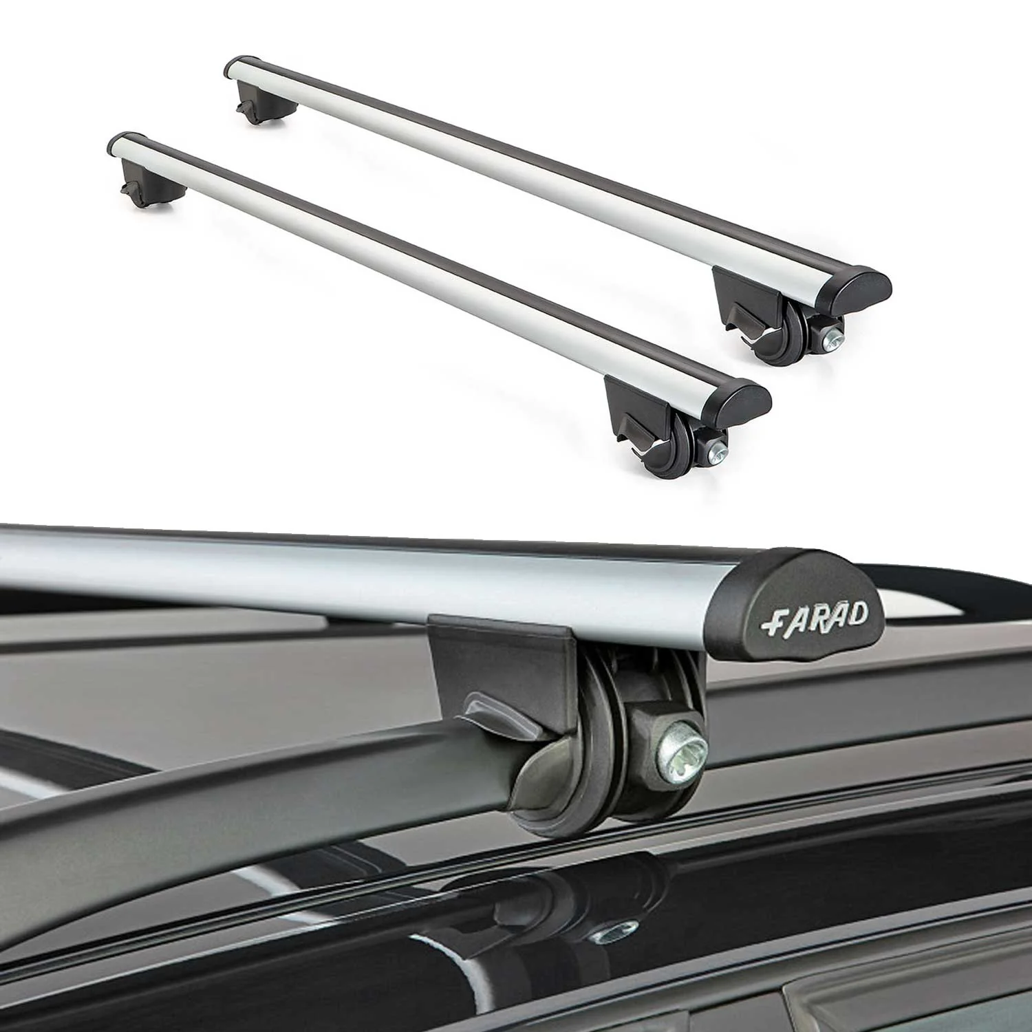 1999-2003 Hyundai Atos Roof Rack Cross Bars Silver - Image 2