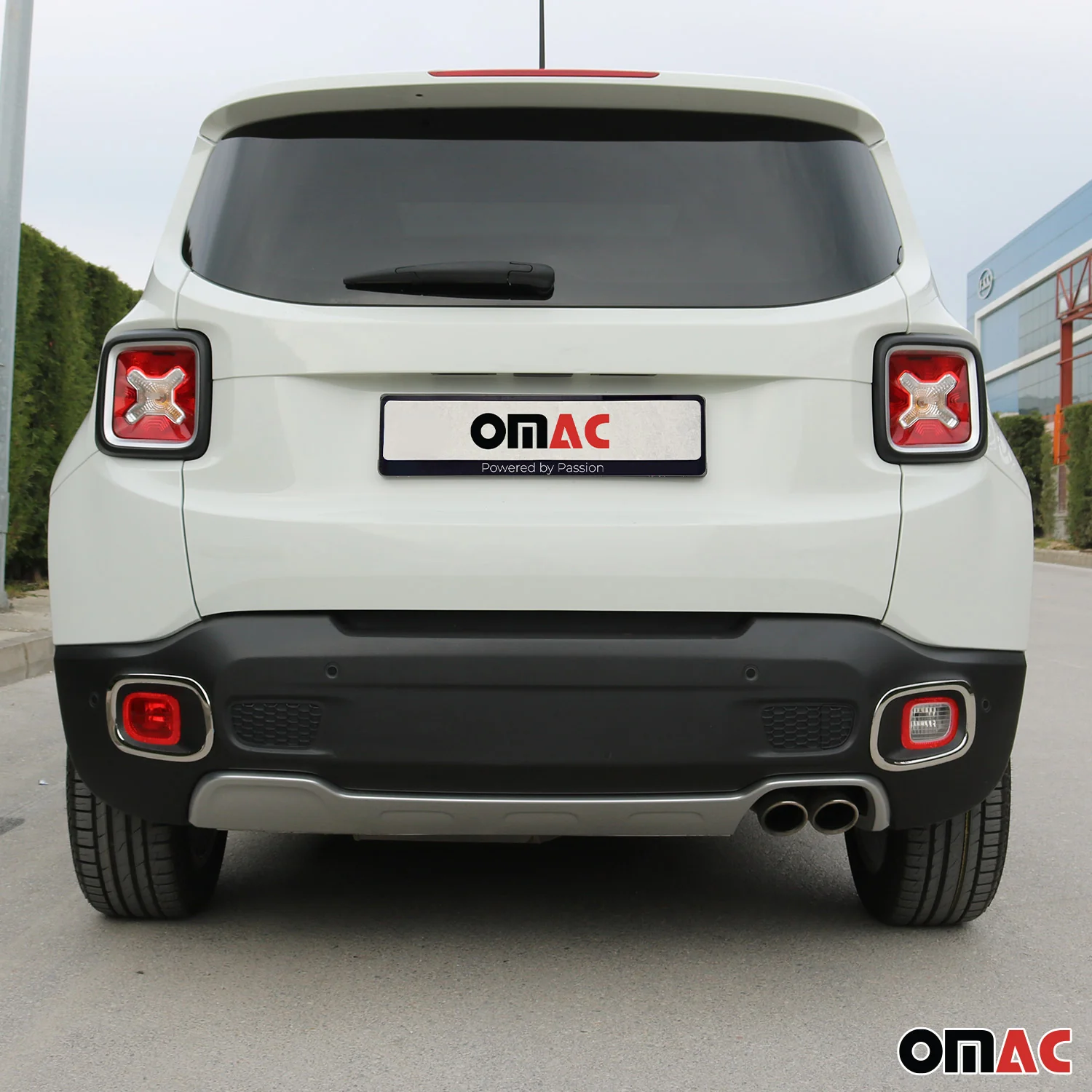 2015-2018 Jeep Renegade Rear Reflector Lamp Rim Frame Silver Steel 2 Pcs - Image 5
