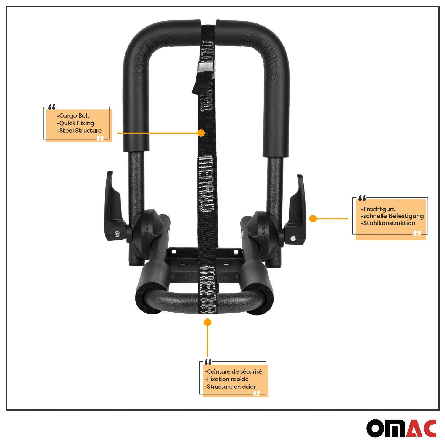 Kayak Carrier Canoe Boat Surf Snowboard Roof Mount Car Cross J-Bar Rack 2Pcs - Image 3