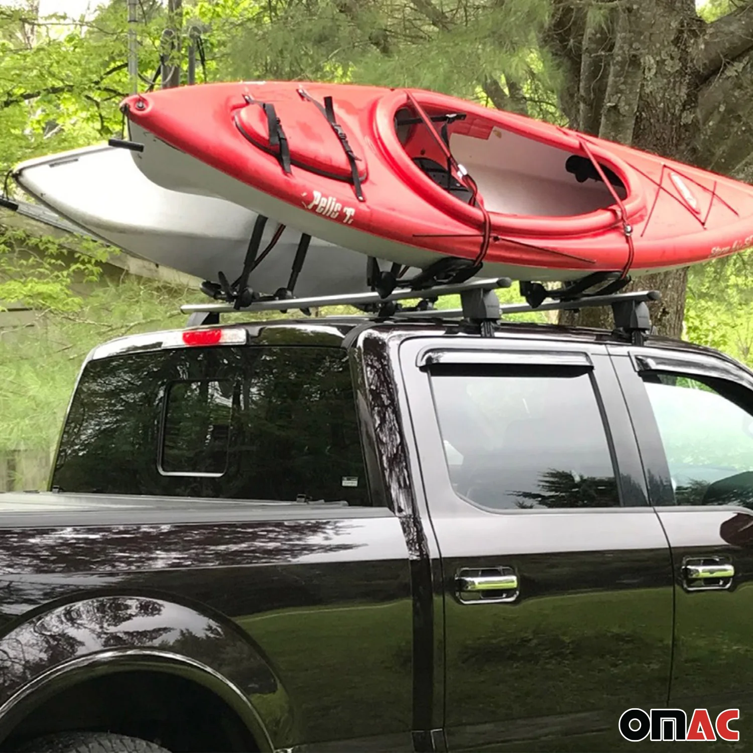 Kayak Carrier Canoe Boat Surf Snowboard Roof Mount Car Cross J-Bar Rack 2Pcs - Image 5