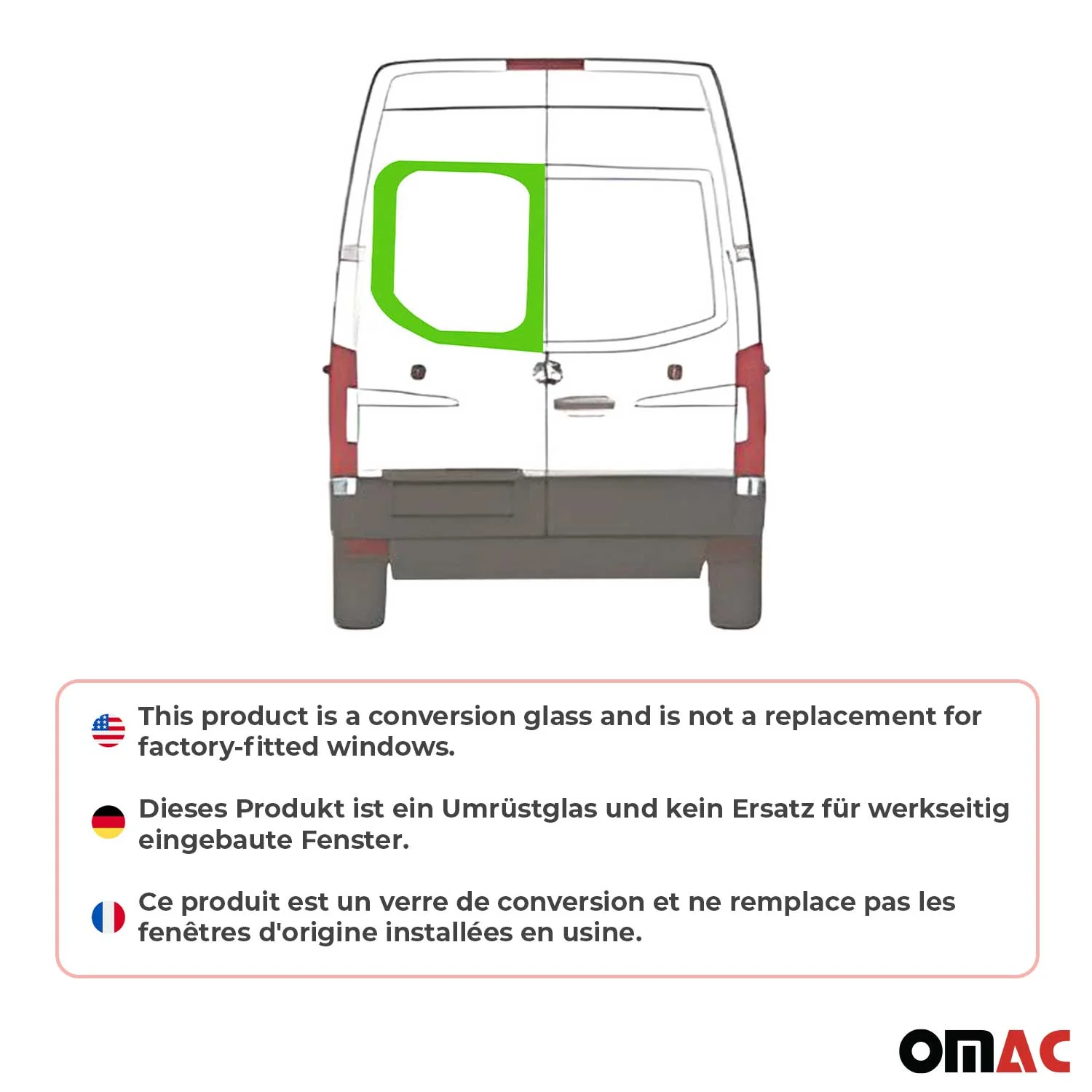 2019-2026 Mercedes Sprinter Van L1 L2 L3 L4 Window Glass Left Barn Door - Image 2